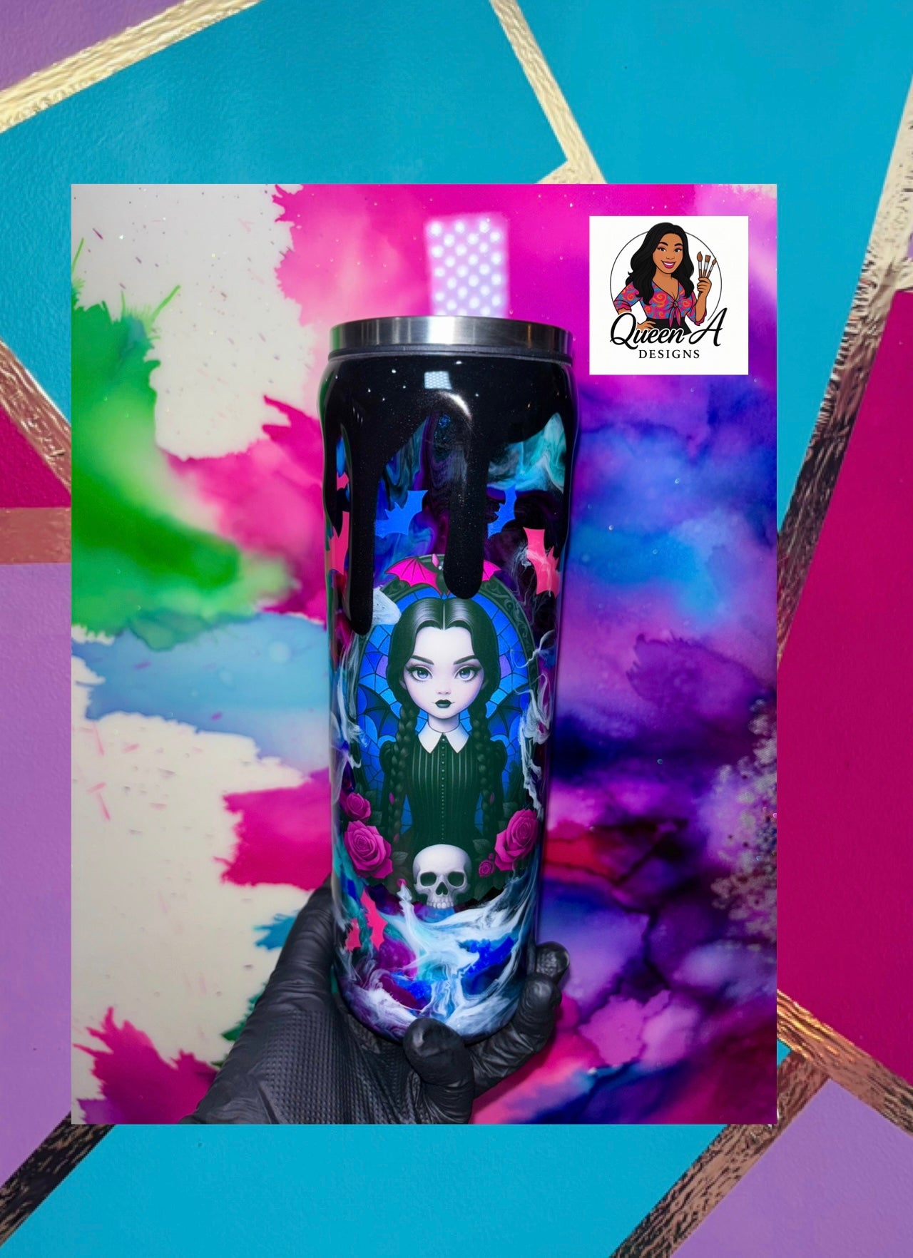 “Wednesday’s Wicked Drips”                        🖤30 Oz. Tumbler