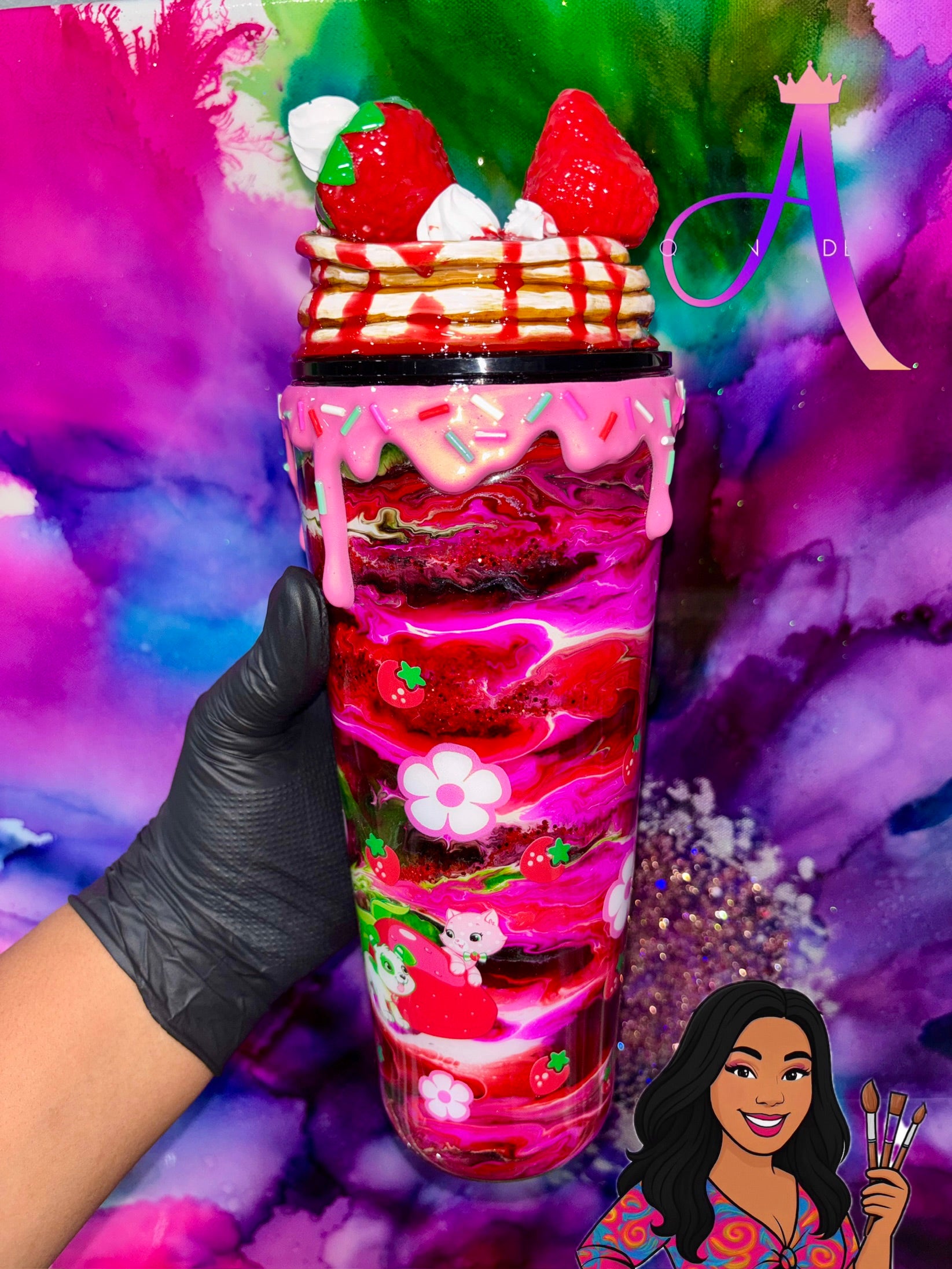 “Sugar Berry Pancake Bliss” 🥞 🍓🍰24 Oz. Tumbler (PREMIUM)