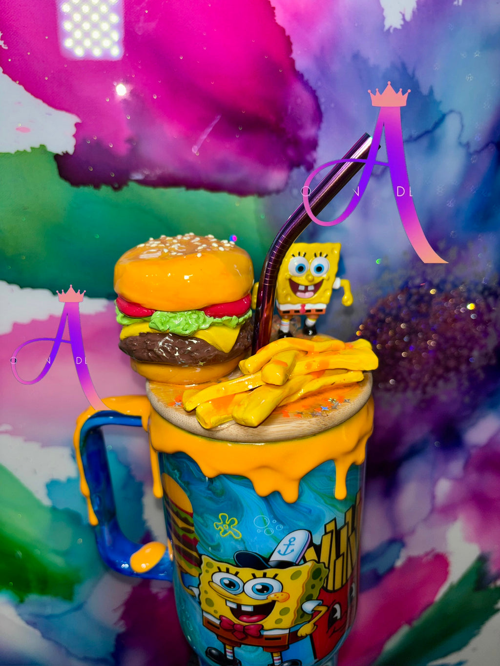 🍔 “Krabby Patty Paradise” – 40 oz (Glass) Tumbler🍟 ✨PREMIUM✨