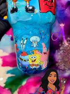 “Deep Sea Burger Bash”🍔🏝️✨💙✨40 OZ. (Glass Tumbler)✨PREMIUM