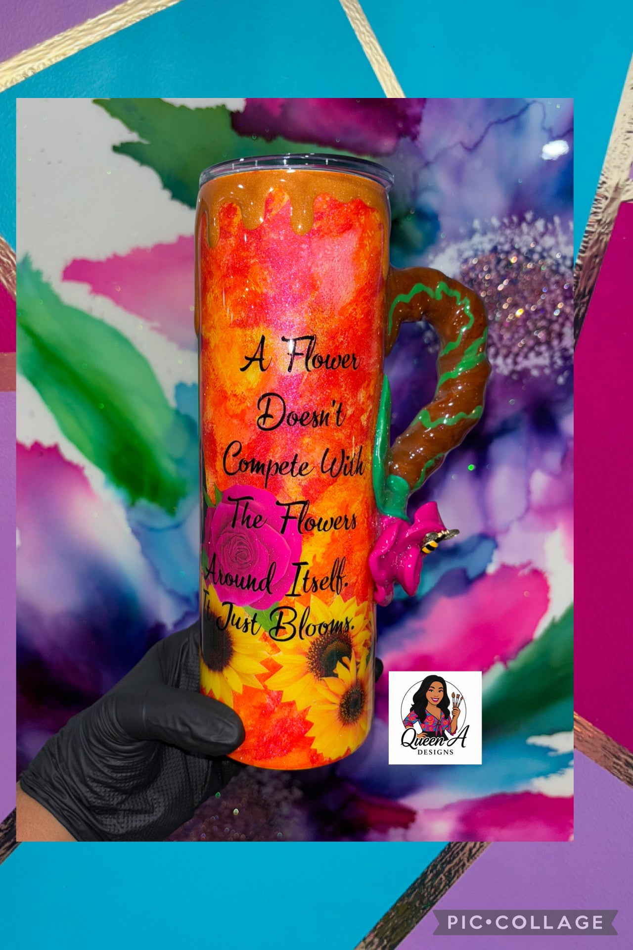 “Bloom Queen” 🌺 🌸🌻30 Oz. 3D Tumbler (Unchosen Collection)