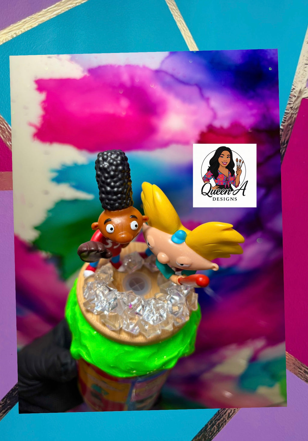 🏙️✨Hey Arnold! “Dream Team”– 18 Oz. Glass Tumbler