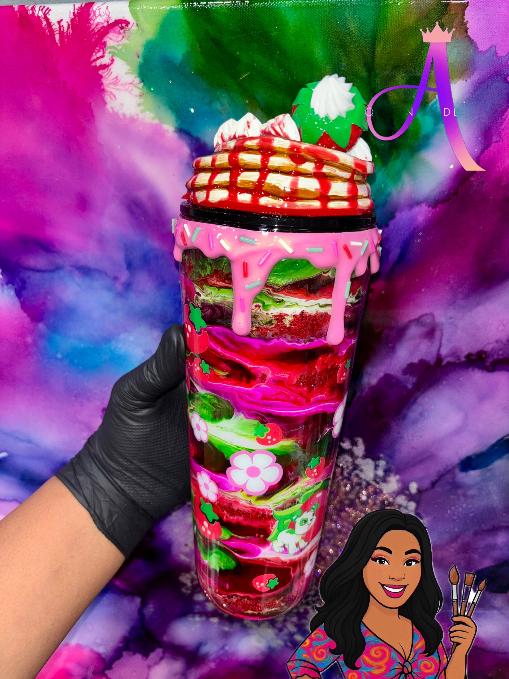 “Sugar Berry Pancake Bliss” 🥞 🍓🍰24 Oz. Tumbler (PREMIUM)
