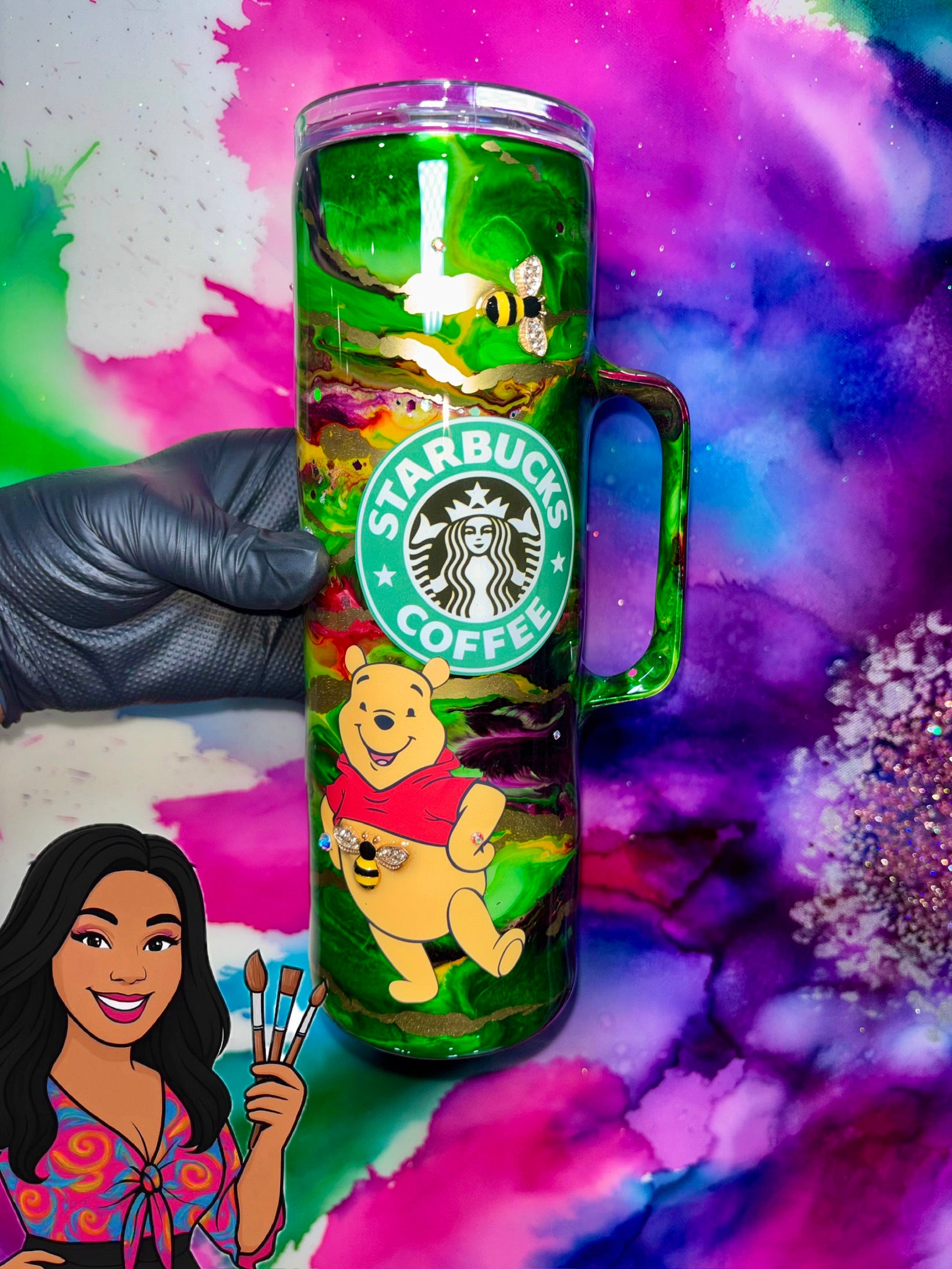 🍯🐝 ”Sweet Buzz” 30 Oz. Tumbler with handle (Unchosen Collection)