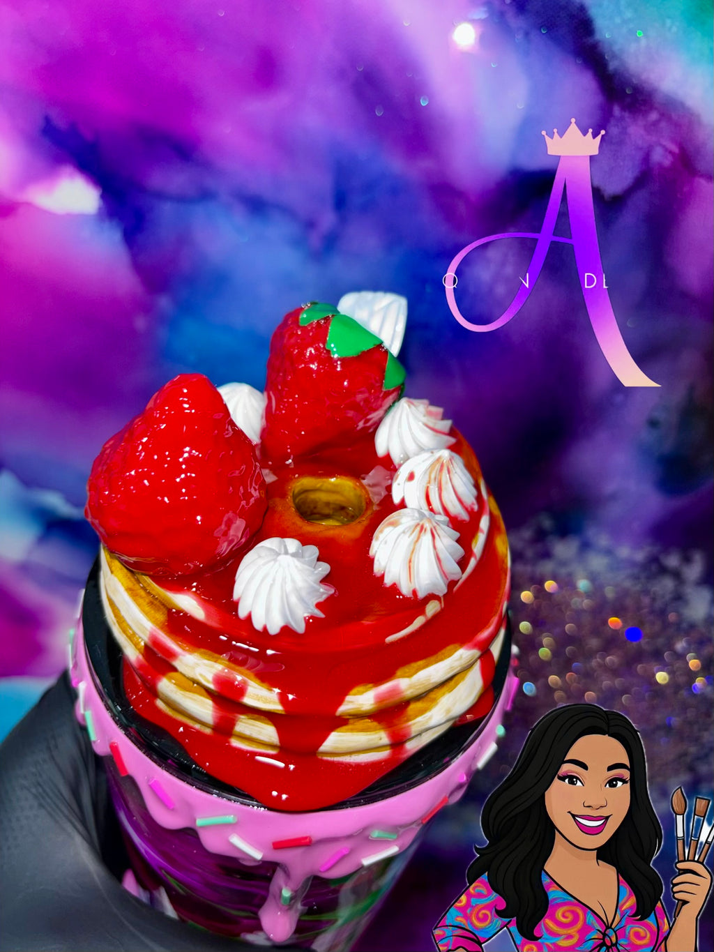 “Sugar Berry Pancake Bliss” 🥞 🍓🍰24 Oz. Tumbler (PREMIUM)