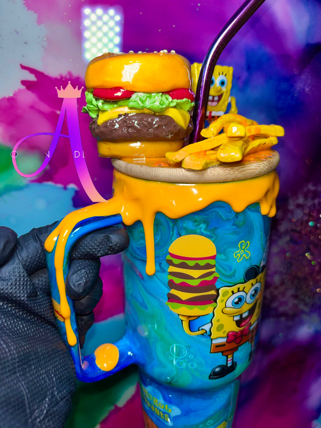 🍔 “Krabby Patty Paradise” – 40 oz (Glass) Tumbler🍟 ✨PREMIUM✨