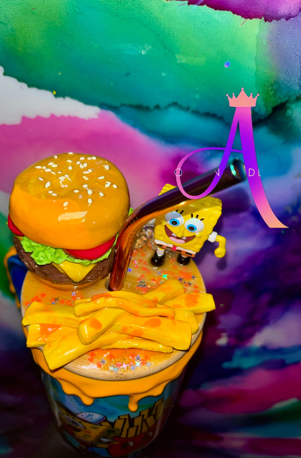 🍔 “Krabby Patty Paradise” – 40 oz (Glass) Tumbler🍟 ✨PREMIUM✨