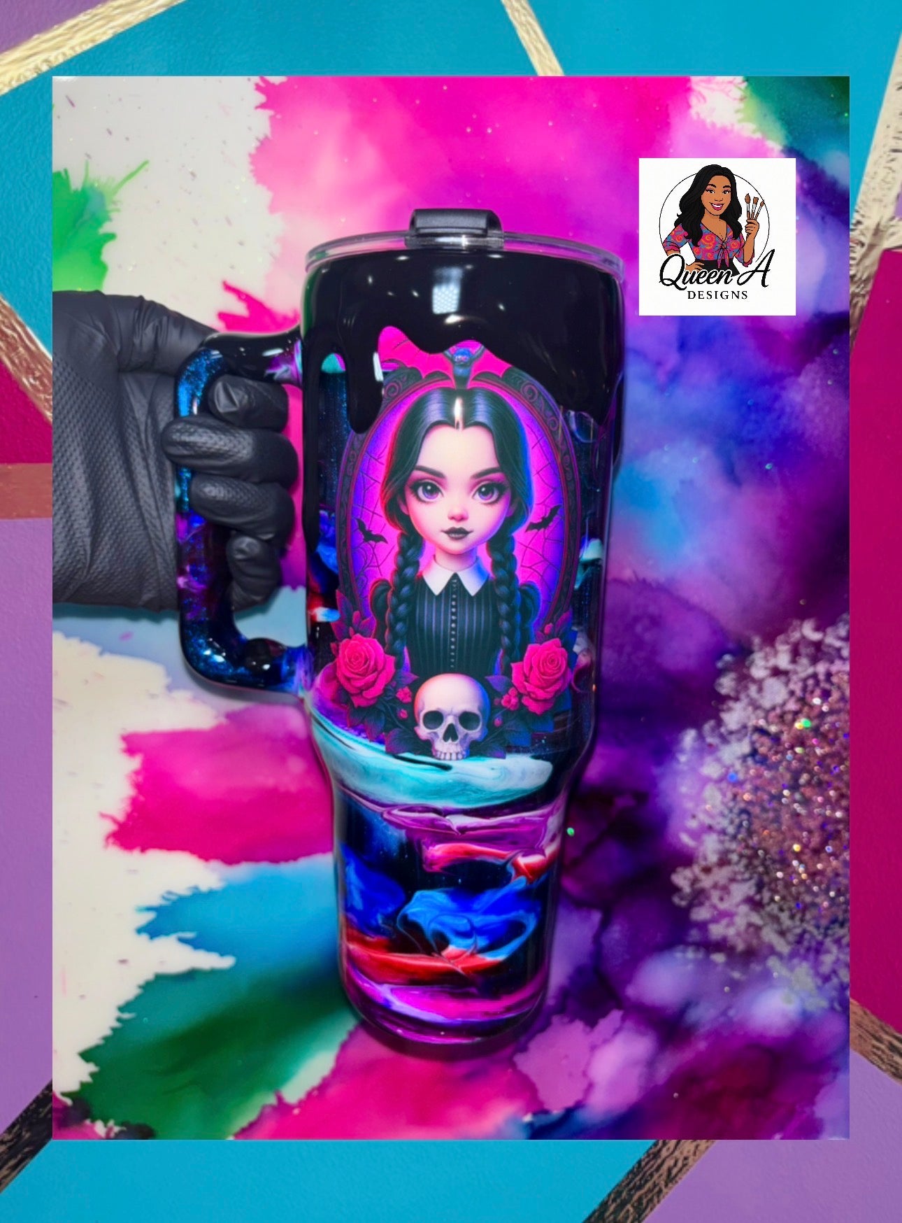 🖤“Wednesday’s Midnight Glow” 40 Oz. Tumbler