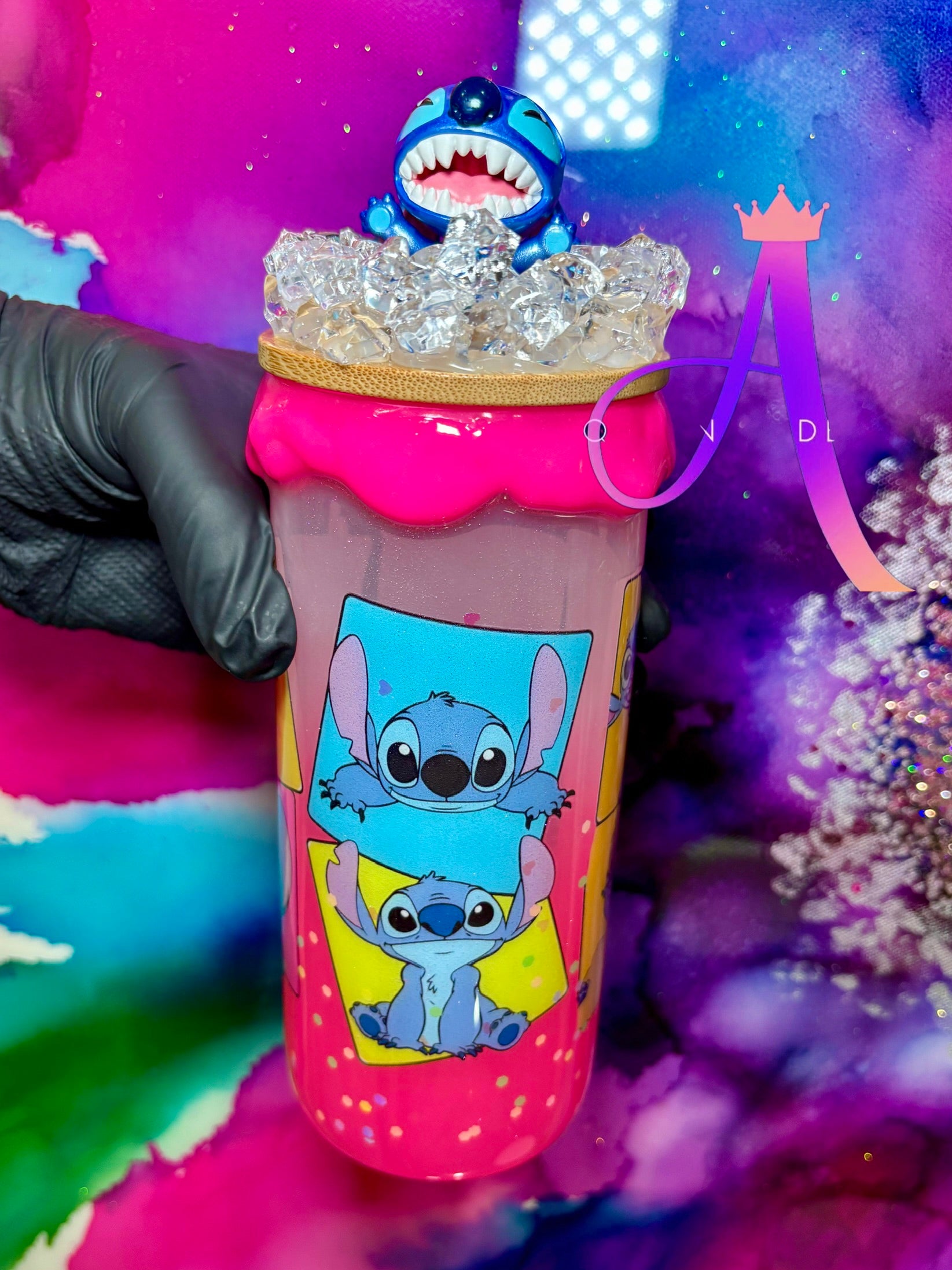 “Sugar Rush Stitch” 20 Oz. Glass Tumbler 🩷🍭🍬
