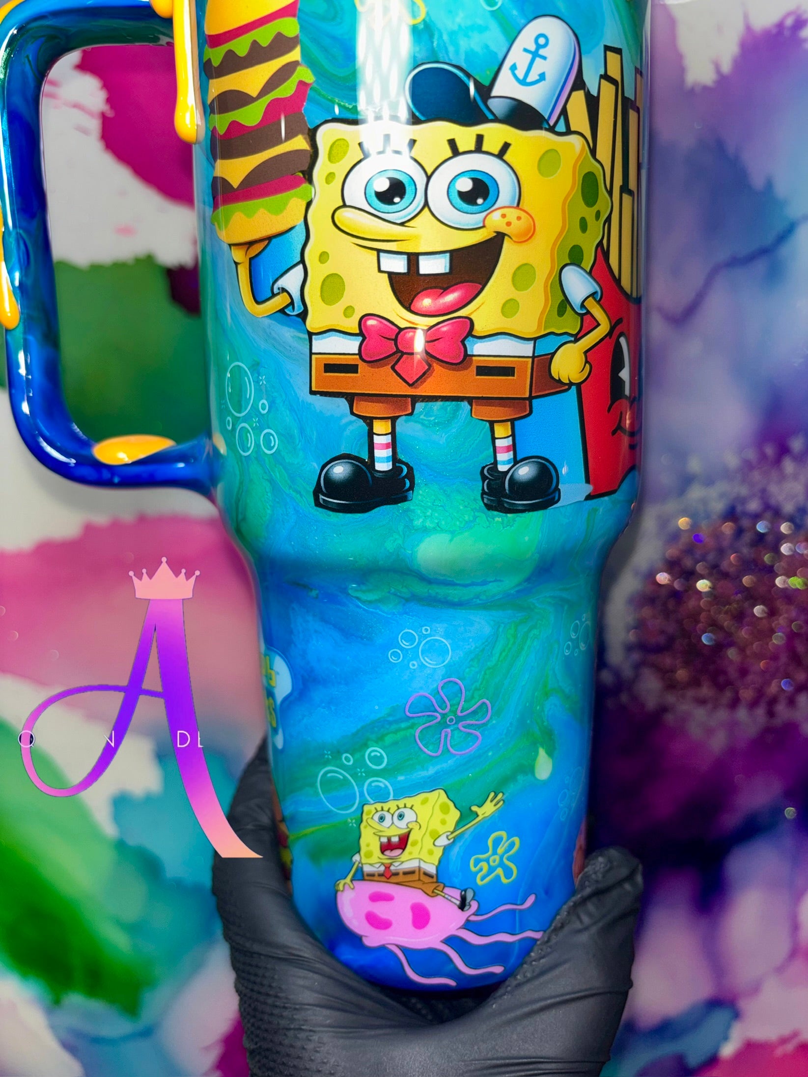 🍔 “Krabby Patty Paradise” – 40 oz (Glass) Tumbler🍟 ✨PREMIUM✨