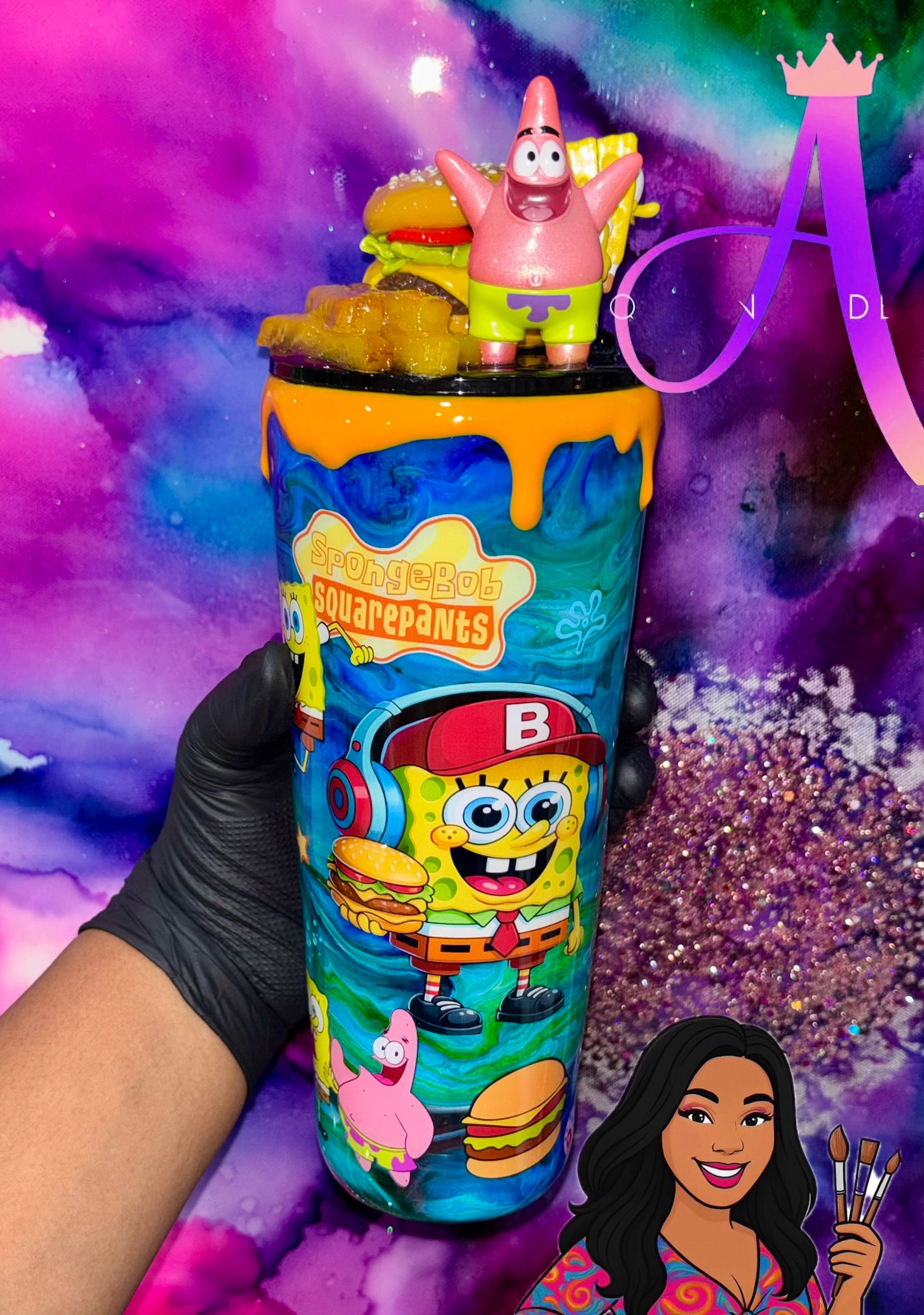 “Underwater Burger Treat”– 24 oz Tumbler✨🍔PREMIUM🍟✨🏝️💙