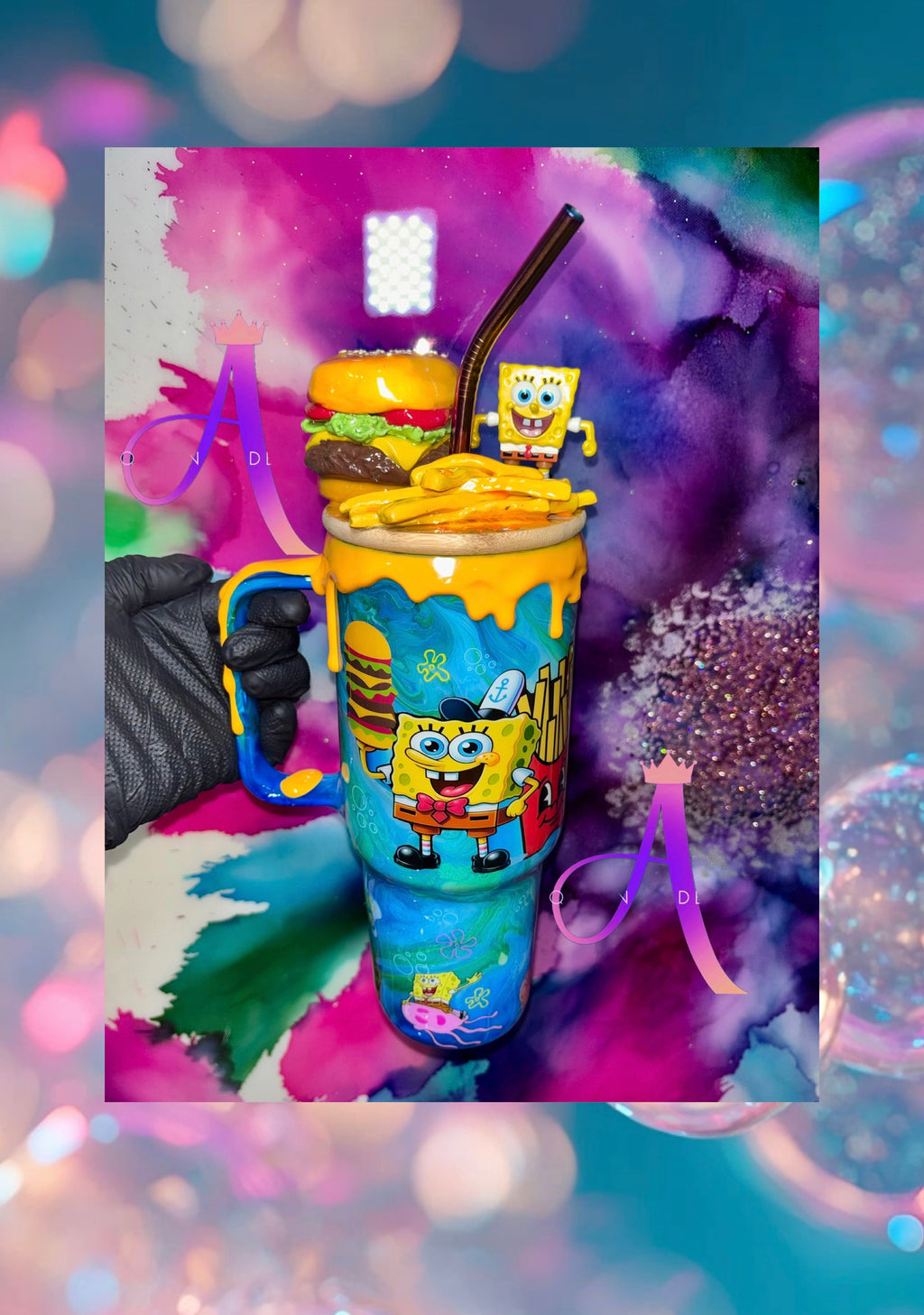 🍔 “Krabby Patty Paradise” – 40 oz (Glass) Tumbler🍟 ✨PREMIUM✨
