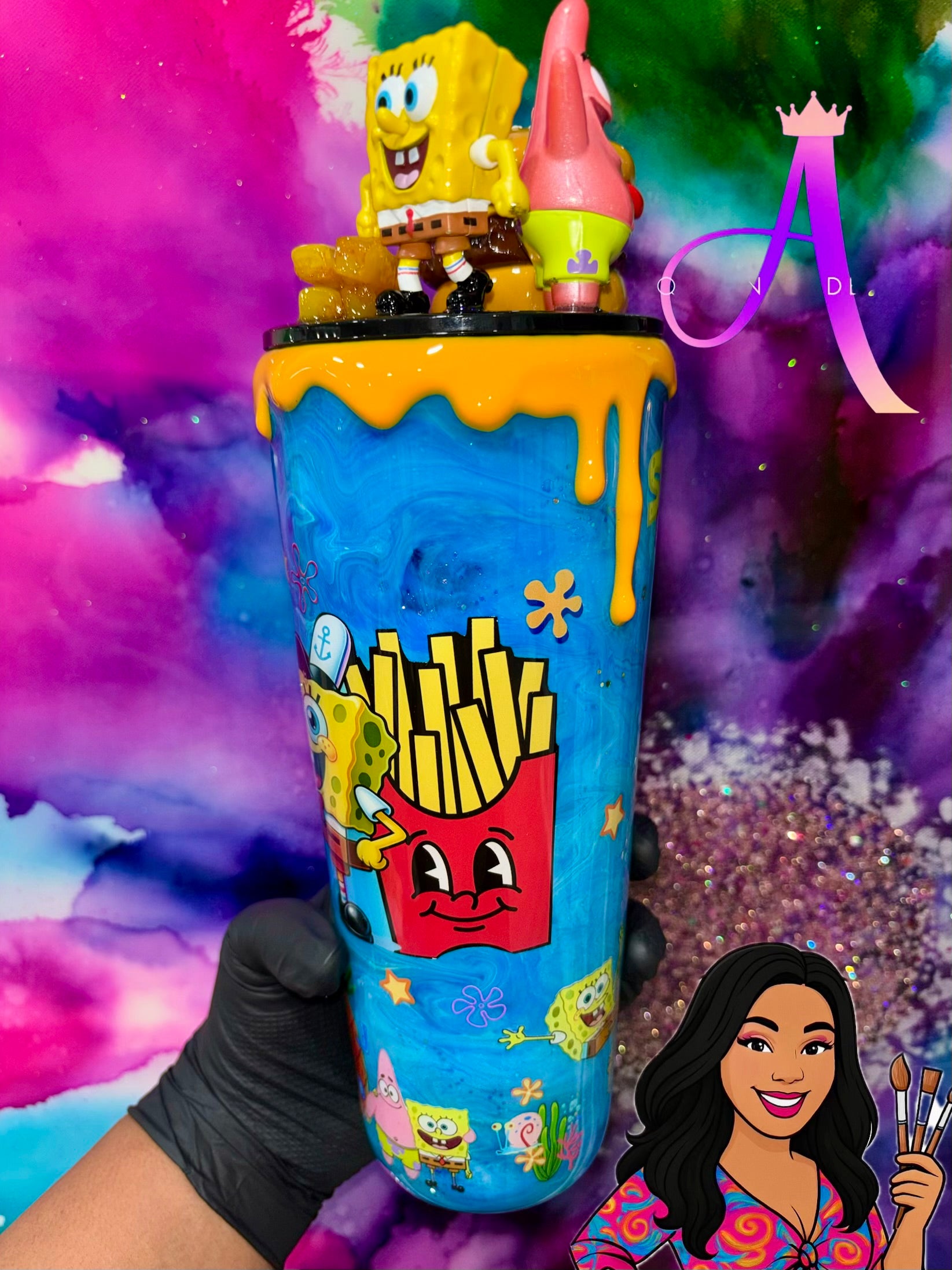 🍔✨🏝️“Bikini Bottom Burger Bliss” 24Oz. Tumbler (PREMIUM)