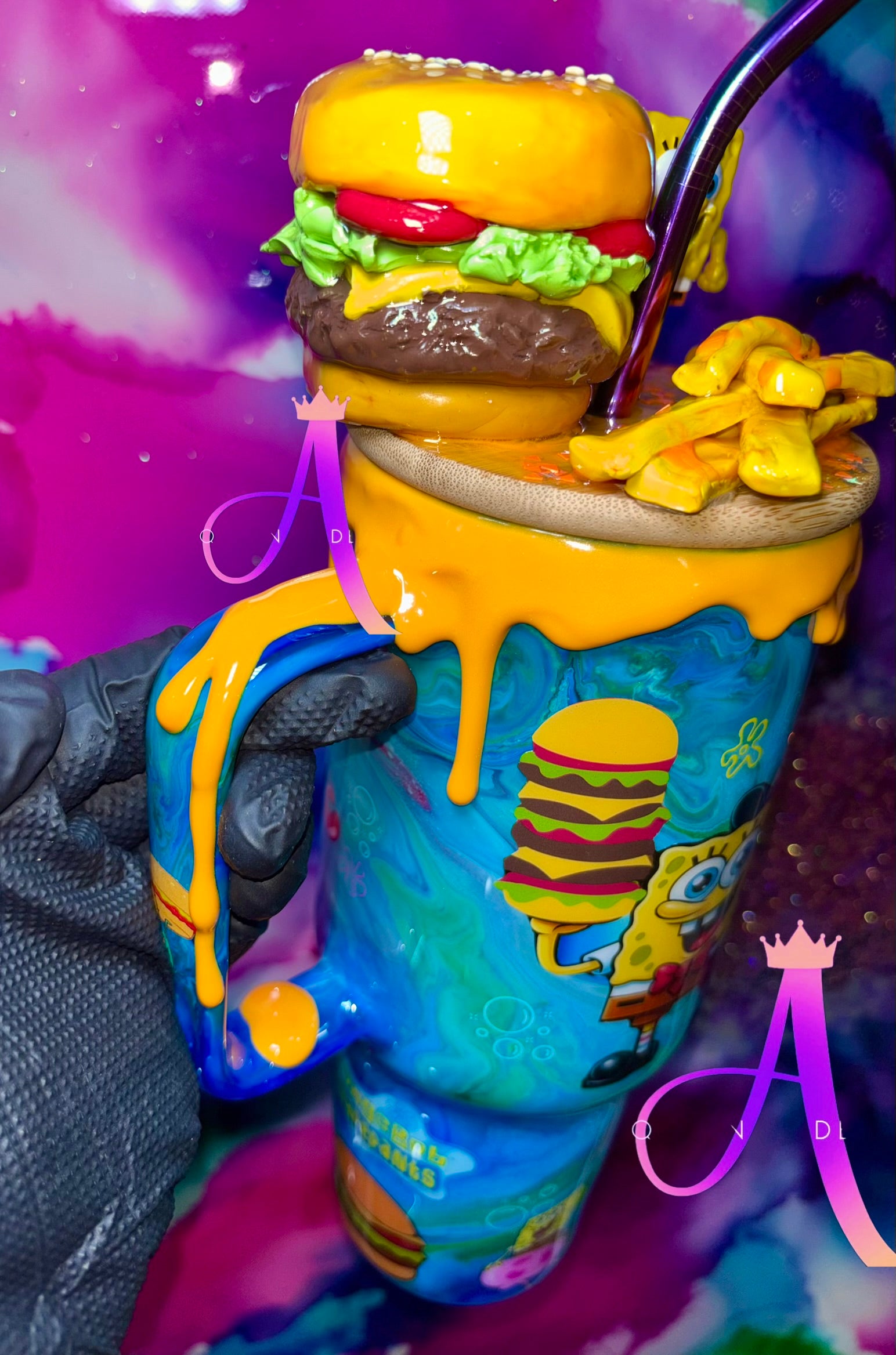 🍔 “Krabby Patty Paradise” – 40 oz (Glass) Tumbler🍟 ✨PREMIUM✨