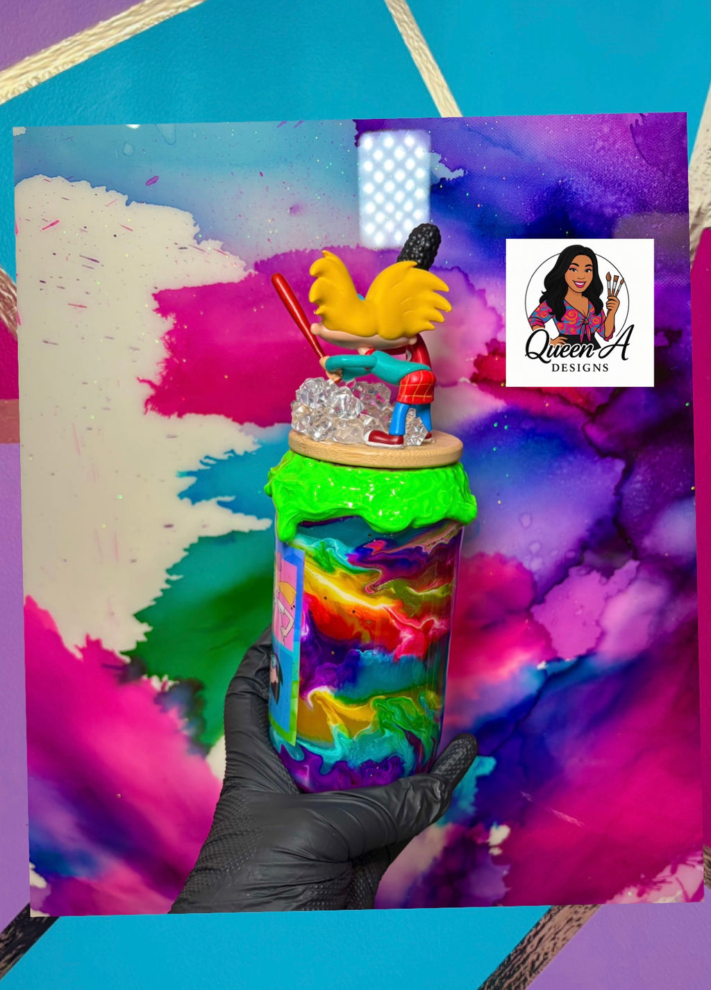 🏙️✨Hey Arnold! “Dream Team”– 18 Oz. Glass Tumbler