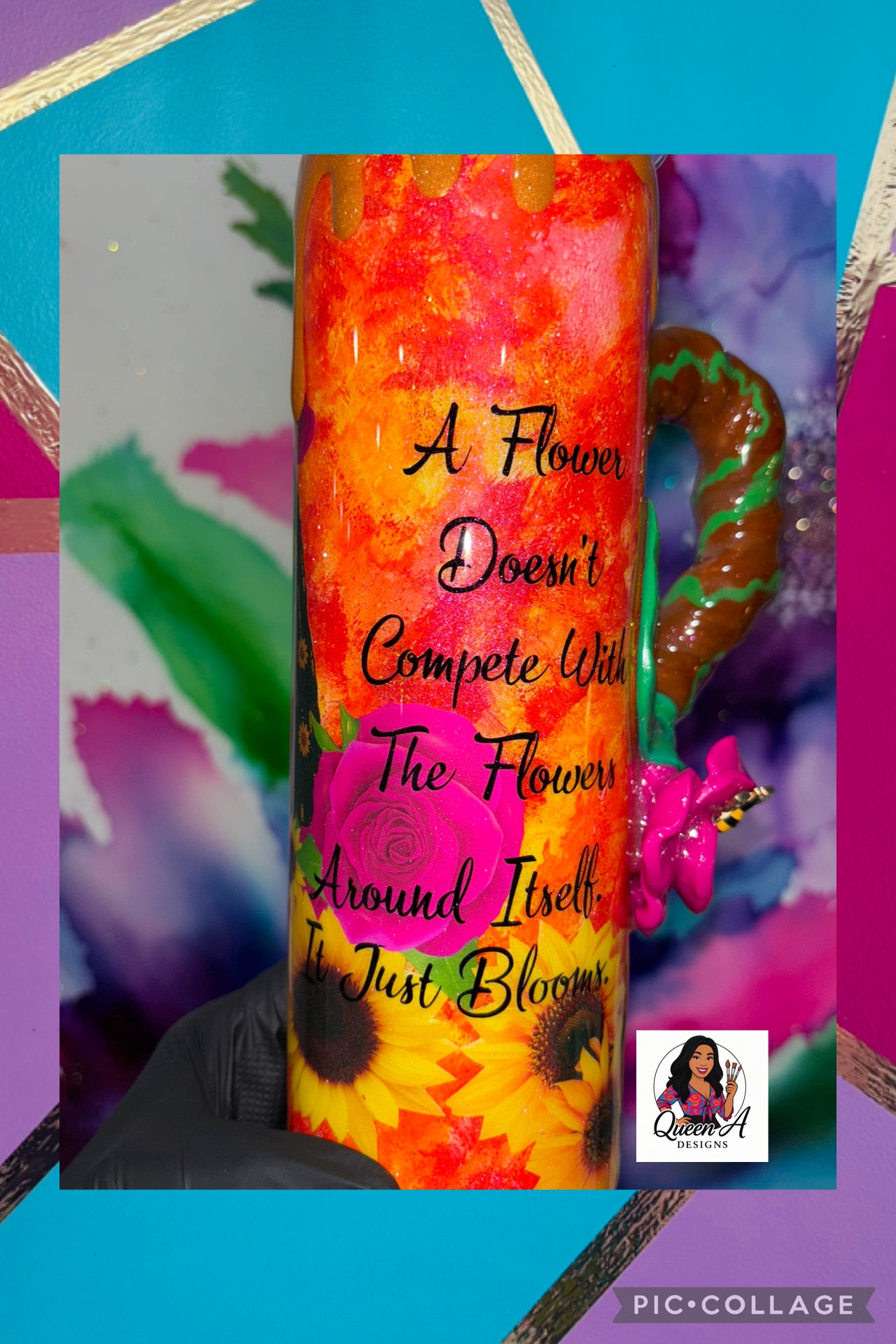 “Bloom Queen” 🌺 🌸🌻30 Oz. 3D Tumbler (Unchosen Collection)