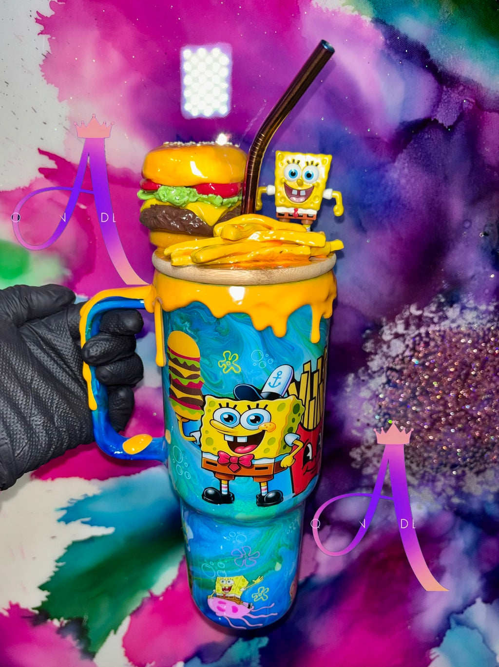 🍔 “Krabby Patty Paradise” – 40 oz (Glass) Tumbler🍟 ✨PREMIUM✨