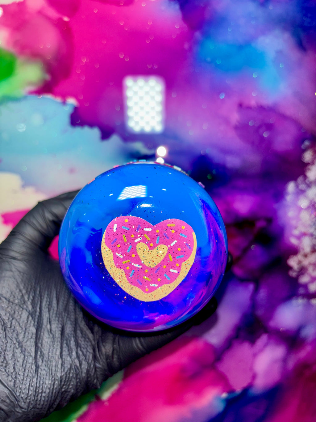 🍩🩷✨“Homers Heaven”✨18 Oz. Glass Tumbler  (✨🔵Blue Icing🔵✨)