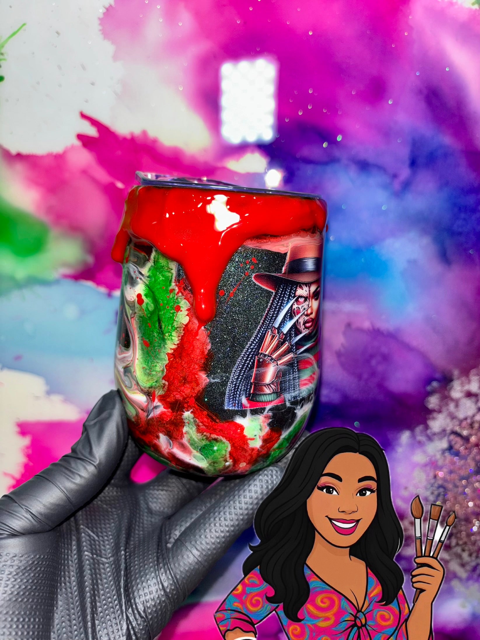 “Nightmare Seduction”❤️🩸12 Oz. Wine Tumbler