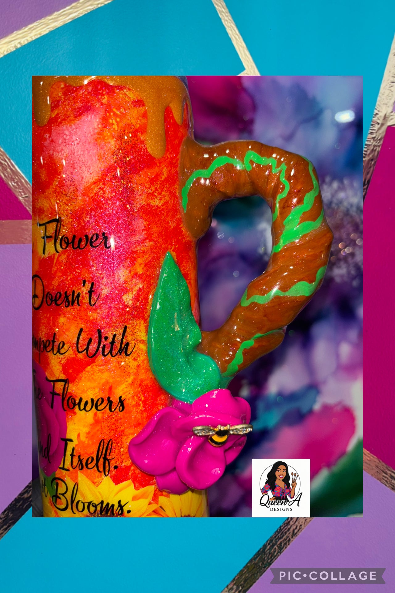 “Bloom Queen” 🌺 🌸🌻30 Oz. 3D Tumbler (Unchosen Collection)