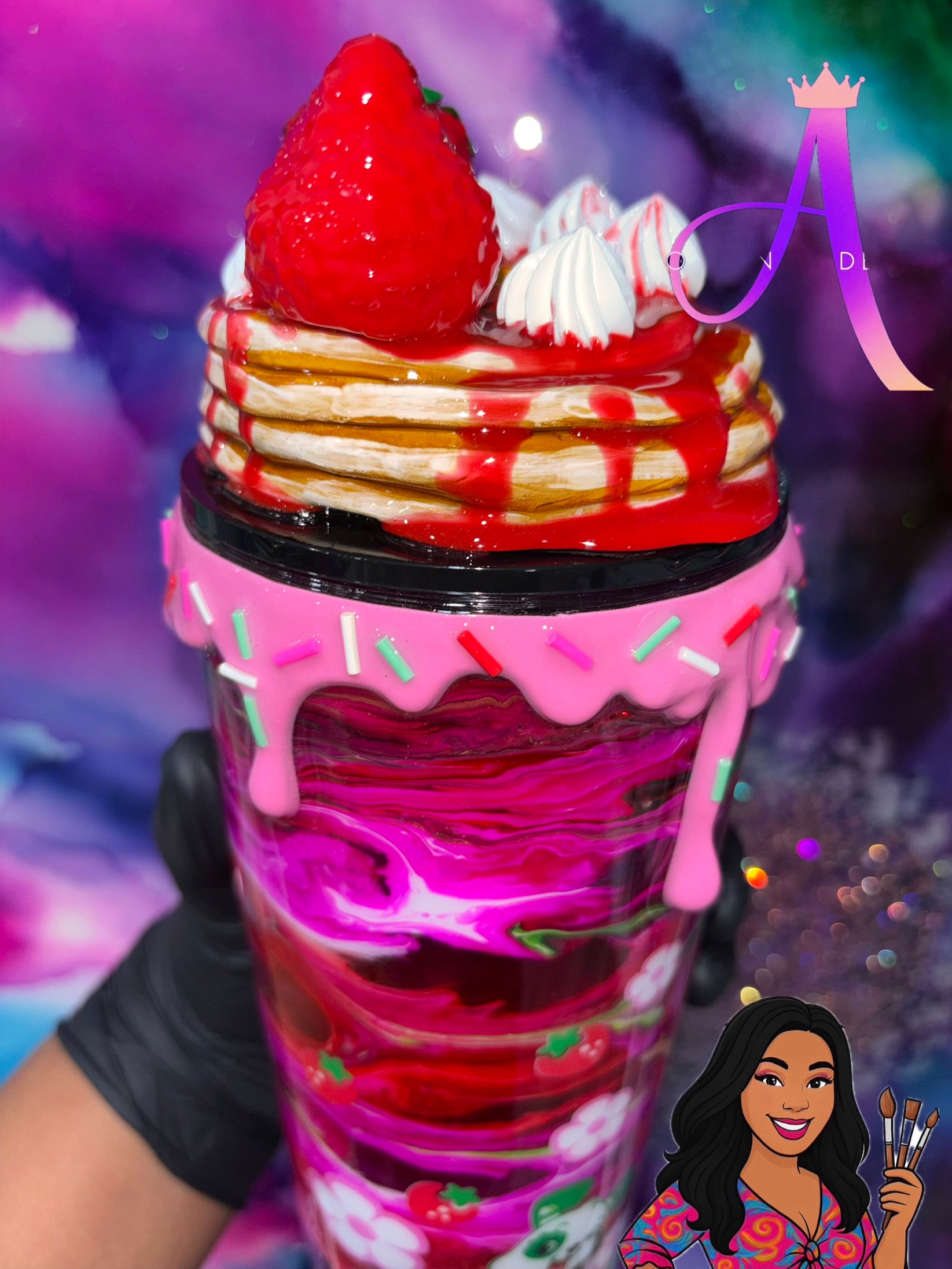“Sugar Berry Pancake Bliss” 🥞 🍓🍰24 Oz. Tumbler (PREMIUM)