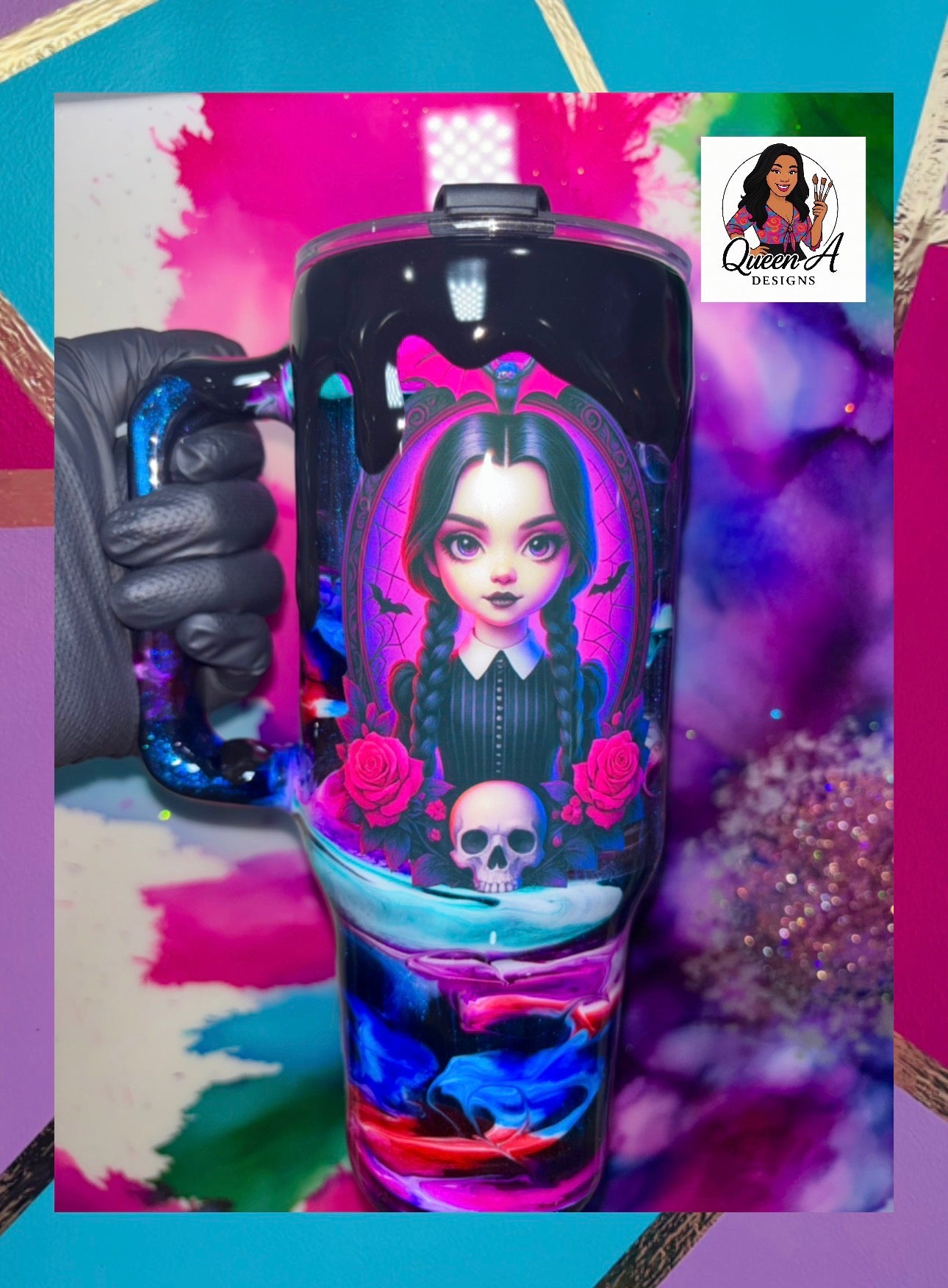 🖤“Wednesday’s Midnight Glow” 40 Oz. Tumbler