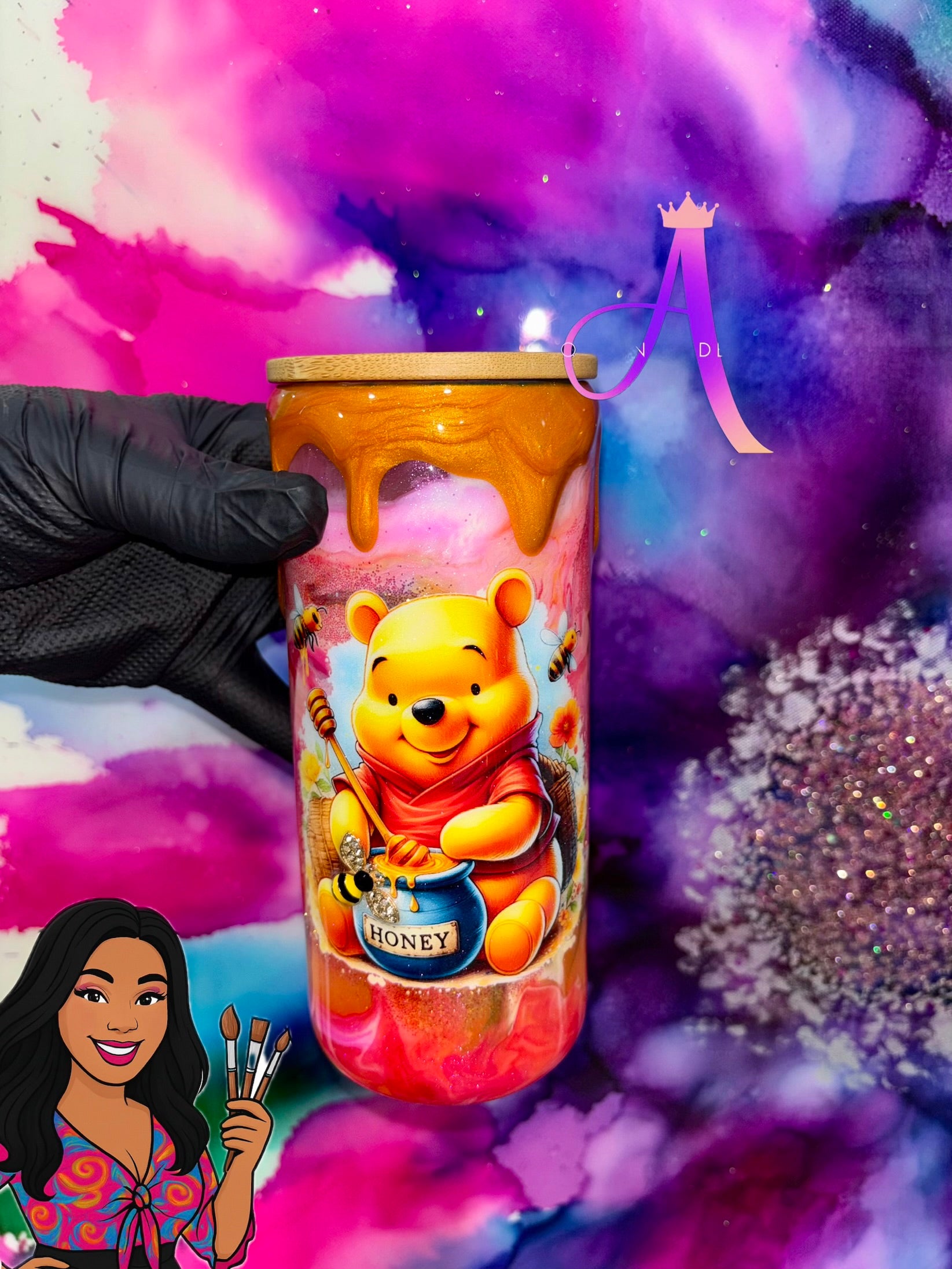 🐝 “Bee My Honey”🍯 20 Oz. Glass Tumbler