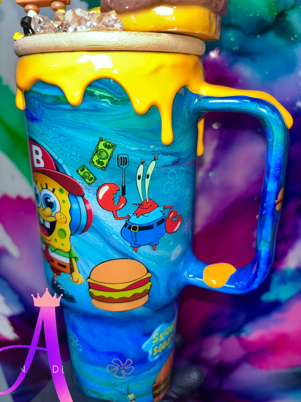 🍔 “Krabby Patty Paradise” – 40 oz (Glass) Tumbler🍟 ✨PREMIUM✨