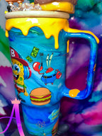 🍔 “Krabby Patty Paradise” – 40 oz (Glass) Tumbler🍟 ✨PREMIUM✨