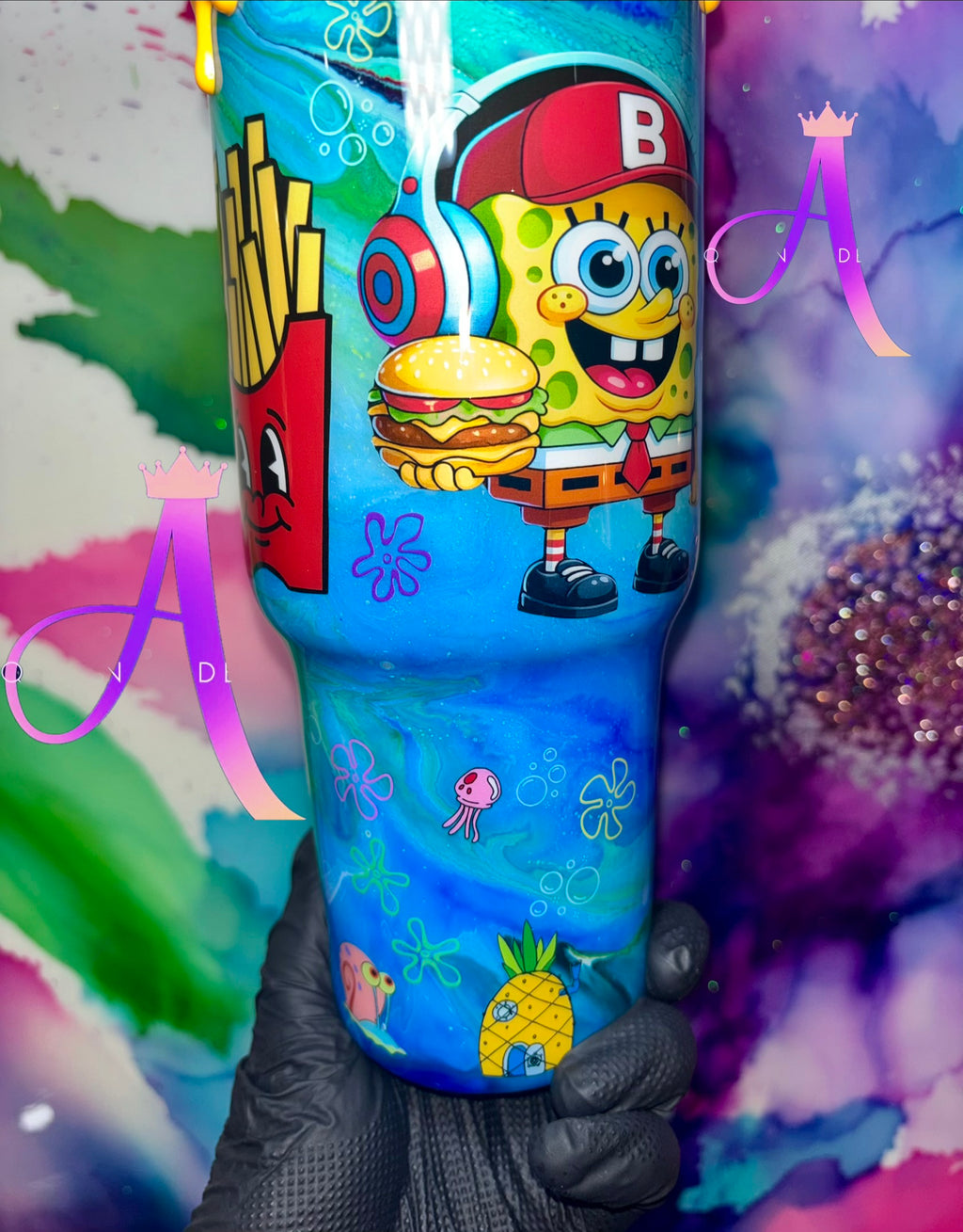 🍔 “Krabby Patty Paradise” – 40 oz (Glass) Tumbler🍟 ✨PREMIUM✨