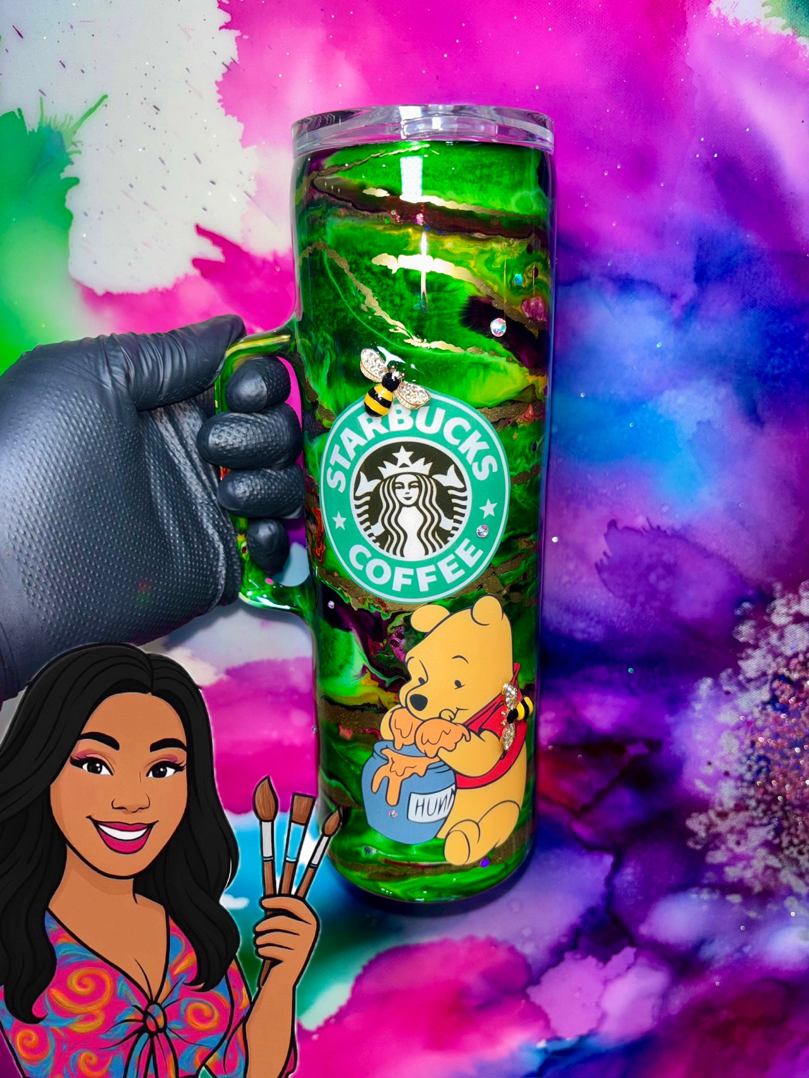 🍯🐝 ”Sweet Buzz” 30 Oz. Tumbler with handle (Unchosen Collection)