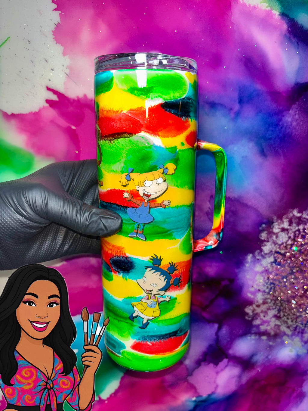 👶✨🍼 “ Rugrat Mama” 30 Oz. Tumbler W/ Handle (Unchosen Collection)