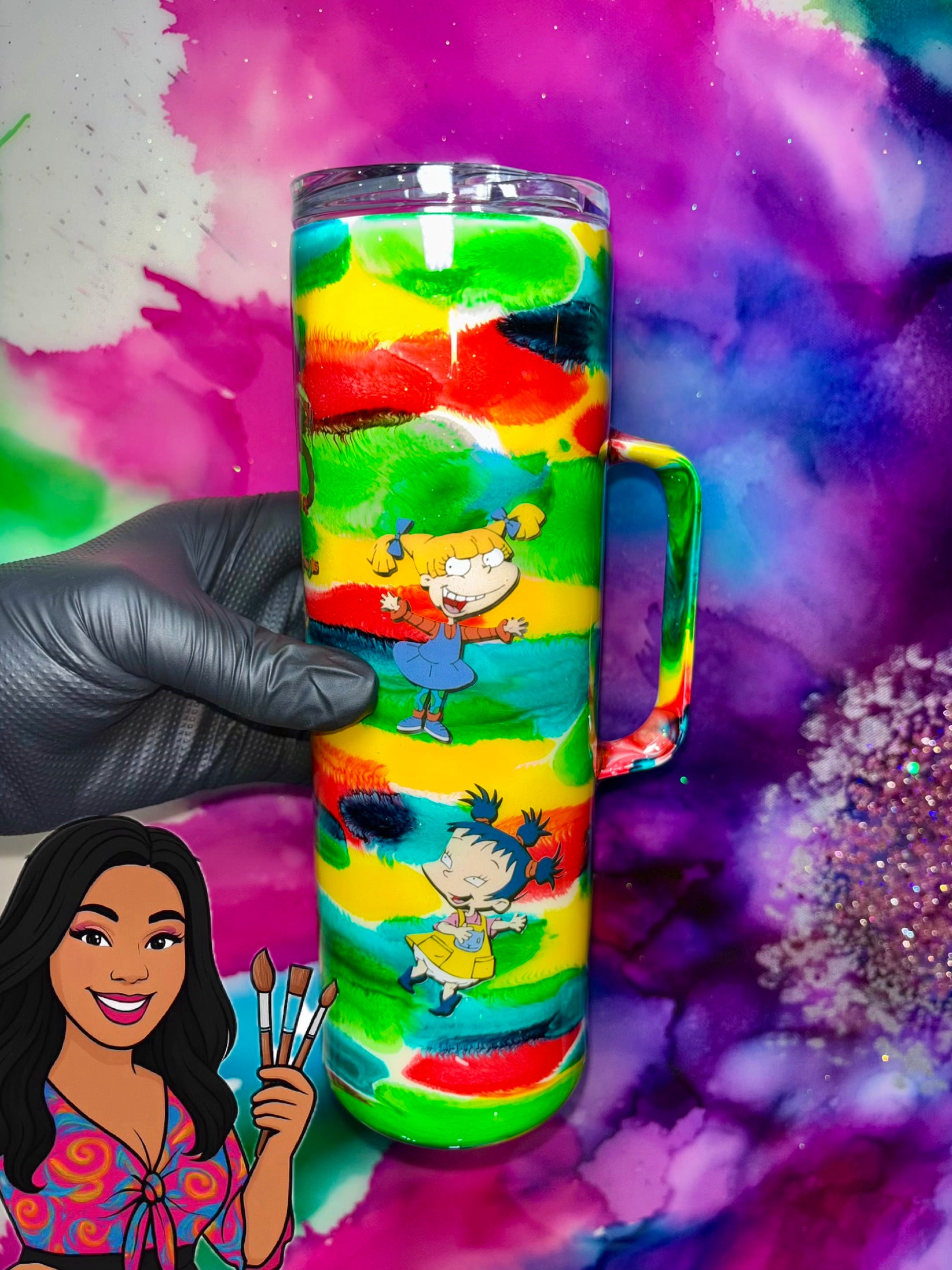 👶✨🍼 “ Rugrat Mama” 30 Oz. Tumbler W/ Handle (Unchosen Collection)