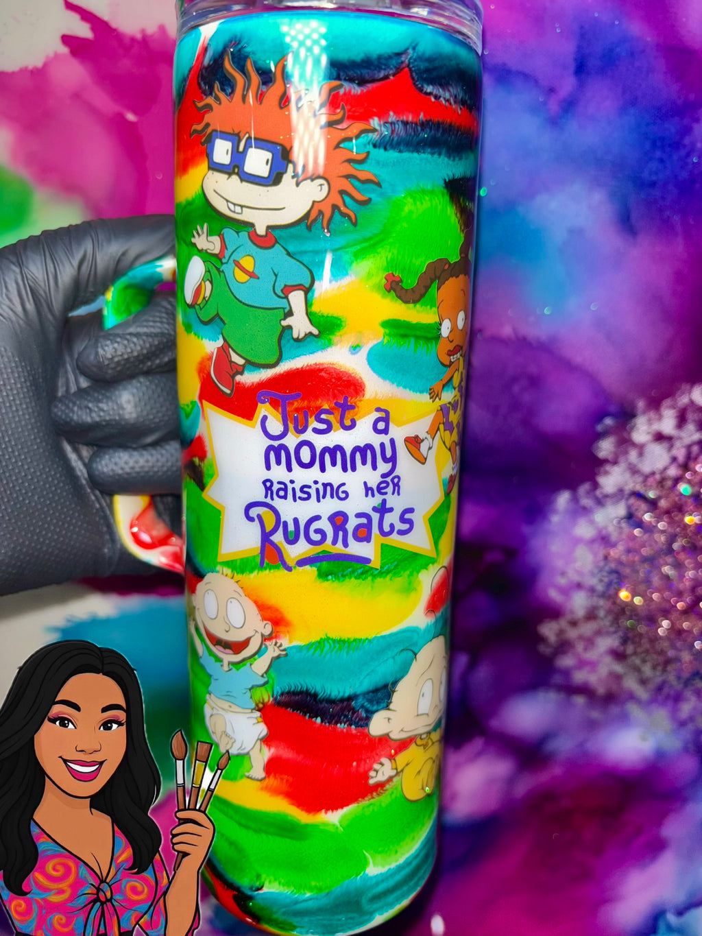 👶✨🍼 “ Rugrat Mama” 30 Oz. Tumbler W/ Handle (Unchosen Collection)