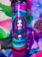 “Trapped in Enid’s Colors” – 30 oz Tumbler 🖤🕷️🕸️