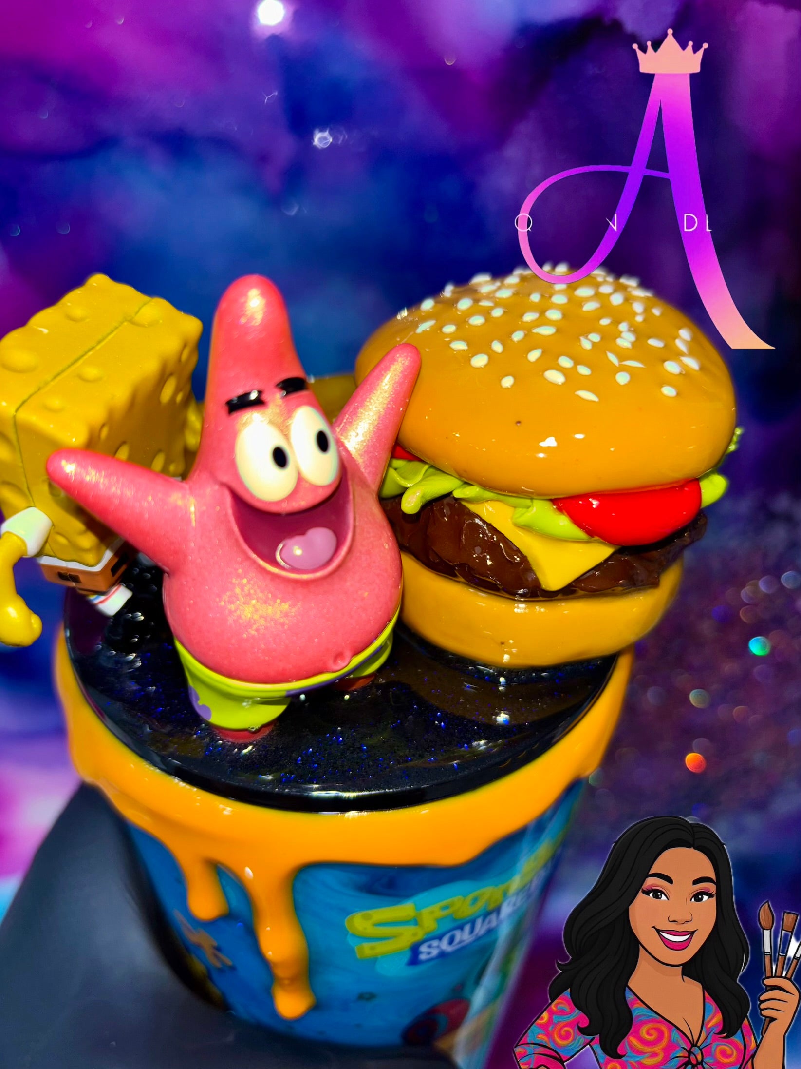 🍔✨🏝️“Bikini Bottom Burger Bliss” 24Oz. Tumbler (PREMIUM)