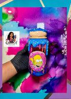 🍩🩷✨“Homers Heaven”✨18 Oz. Glass Tumbler  (✨🔵Blue Icing🔵✨)