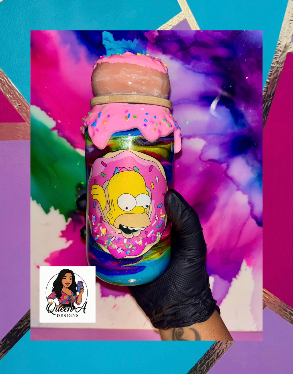 🍩🩷✨“Homers Heaven”✨18 Oz. Glass Tumbler