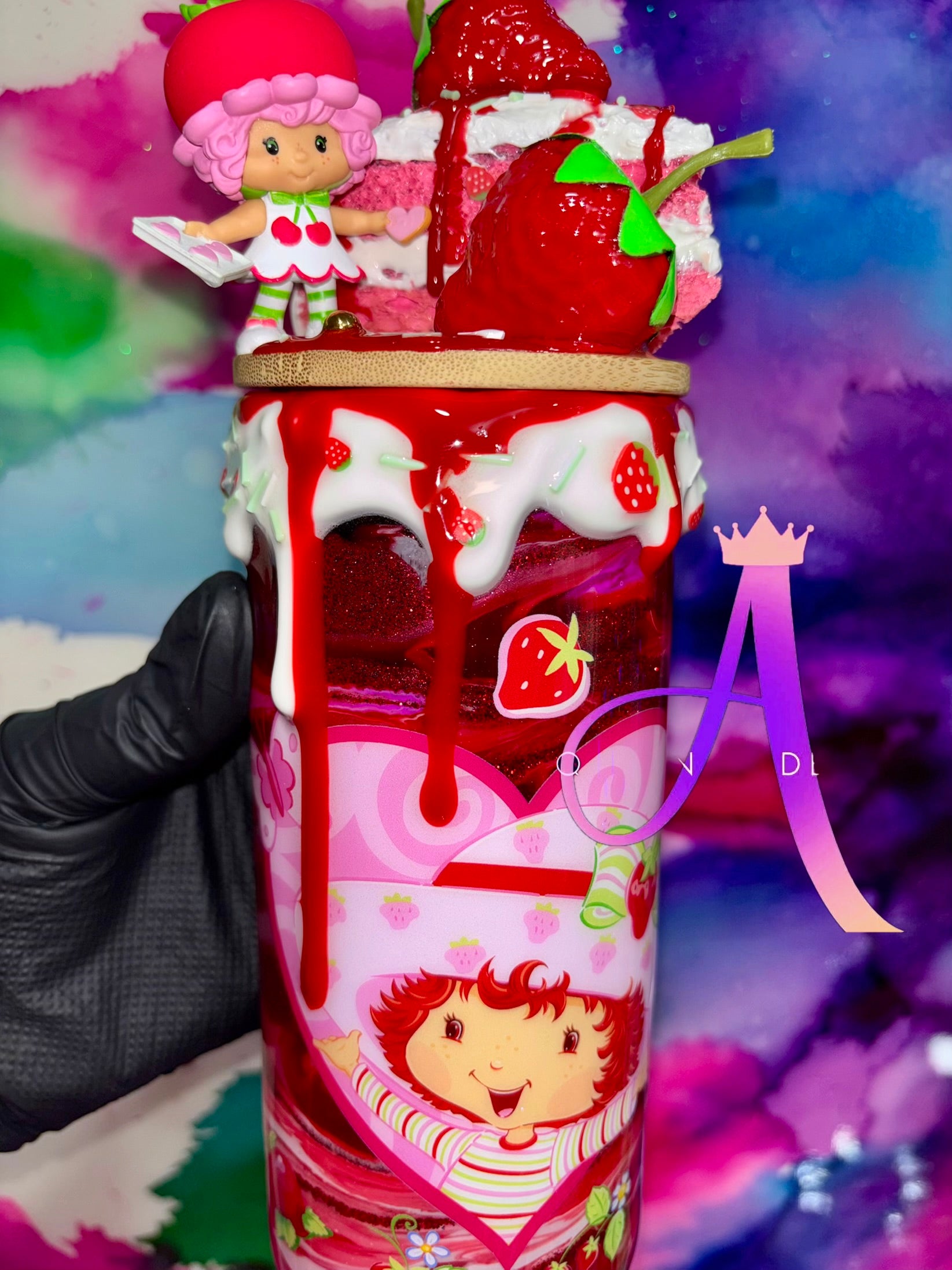 “Sweetest Friends”🍓🍰🍒20 Oz.Glass Tumbler (PREMIUM)