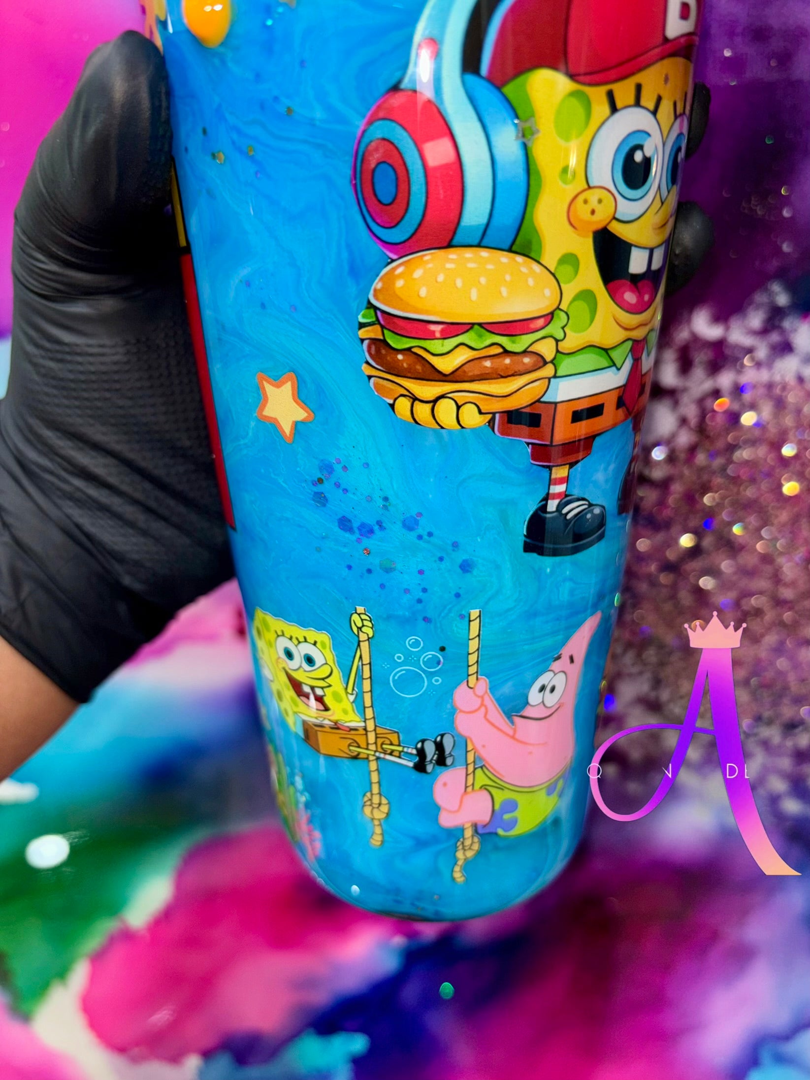 🍔✨🏝️“Bikini Bottom Burger Bliss” 24Oz. Tumbler (PREMIUM)