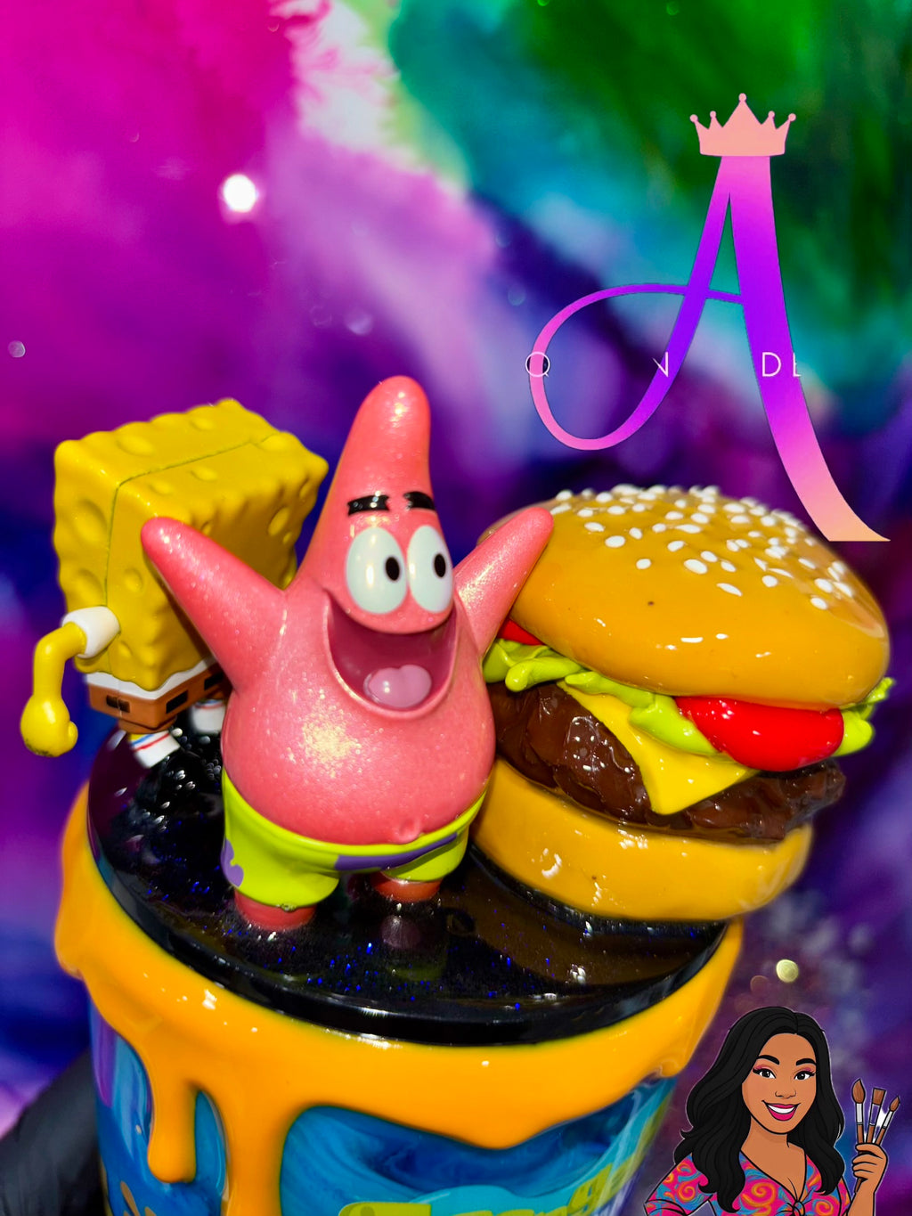 🍔✨🏝️“Bikini Bottom Burger Bliss” 24Oz. Tumbler (PREMIUM)