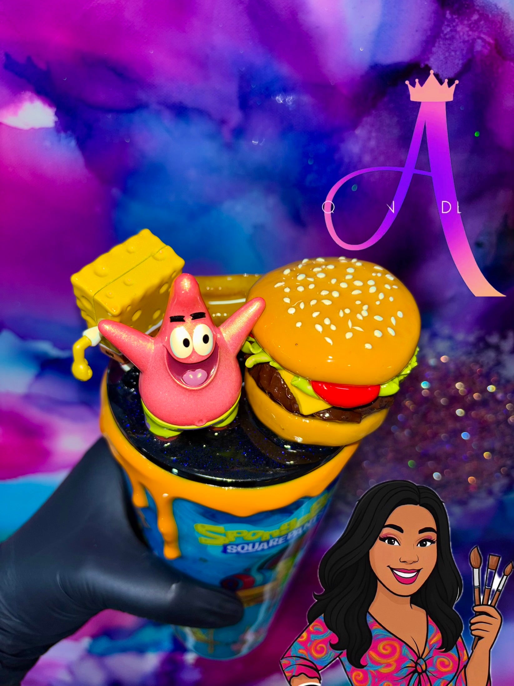 🍔✨🏝️“Bikini Bottom Burger Bliss” 24Oz. Tumbler (PREMIUM)