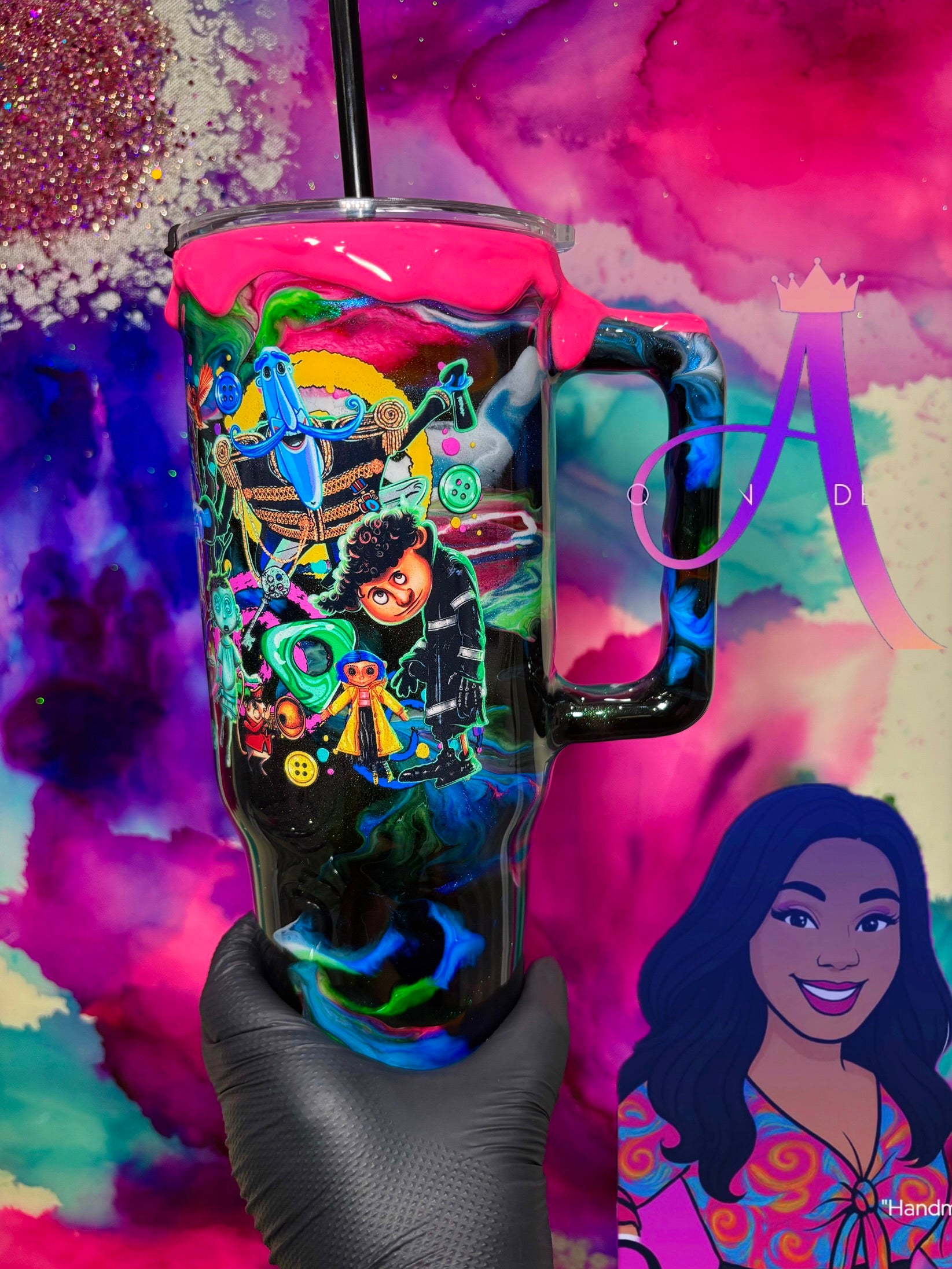 🪡✨“Coraline’s Escape” 40 Oz. Tumbler