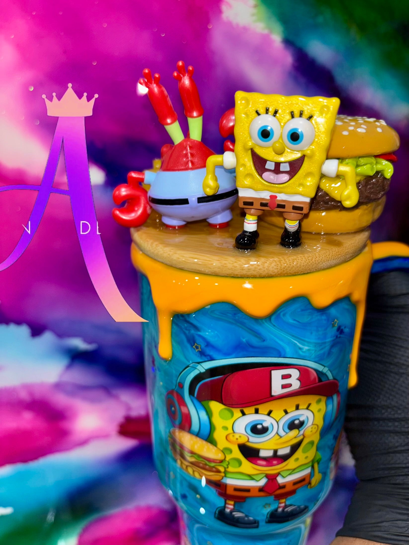 “Deep Sea Burger Bash”🍔🏝️✨💙✨40 OZ. (Glass Tumbler)✨PREMIUM