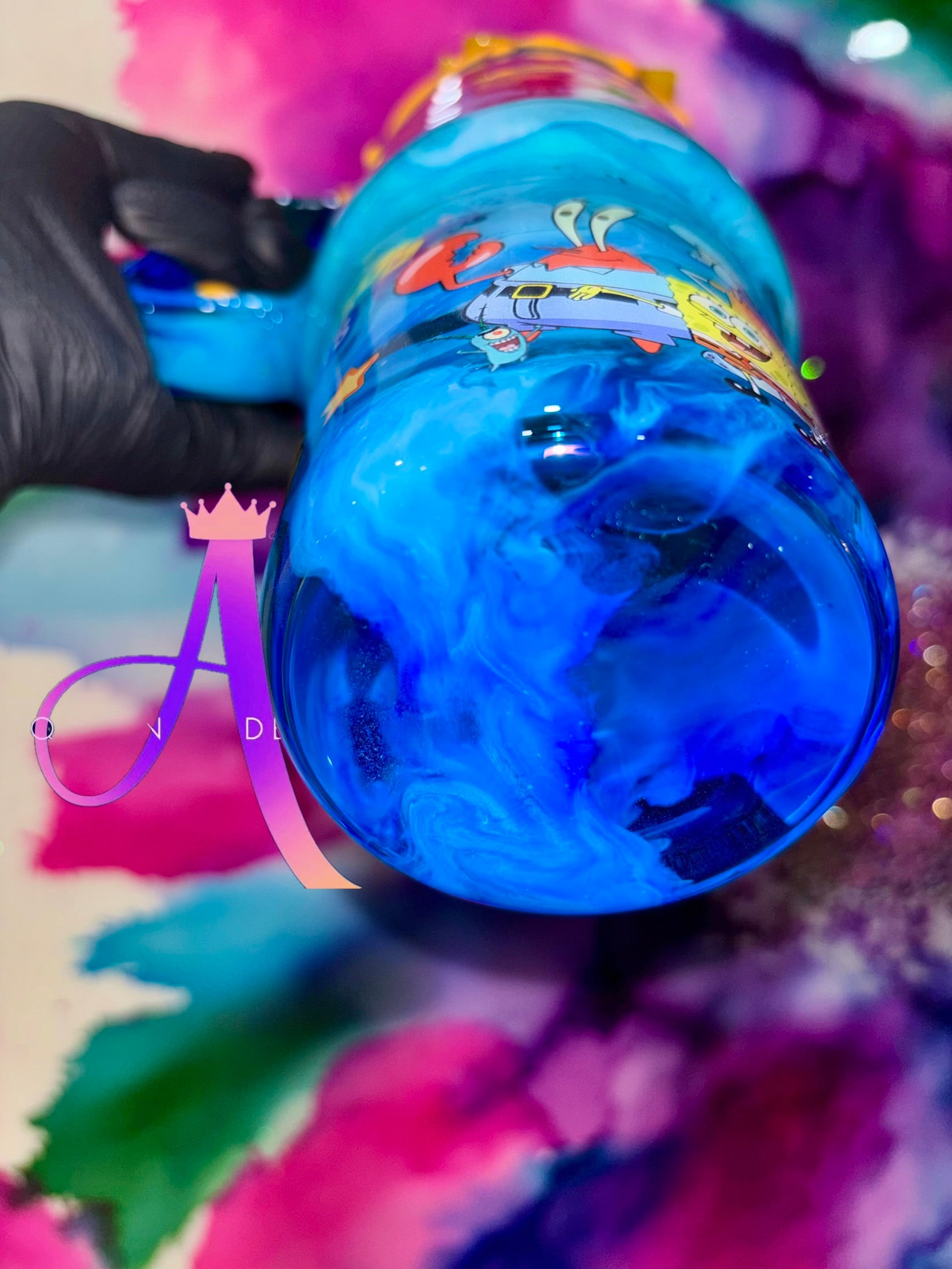 “Deep Sea Burger Bash”🍔🏝️✨💙✨40 OZ. (Glass Tumbler)✨PREMIUM