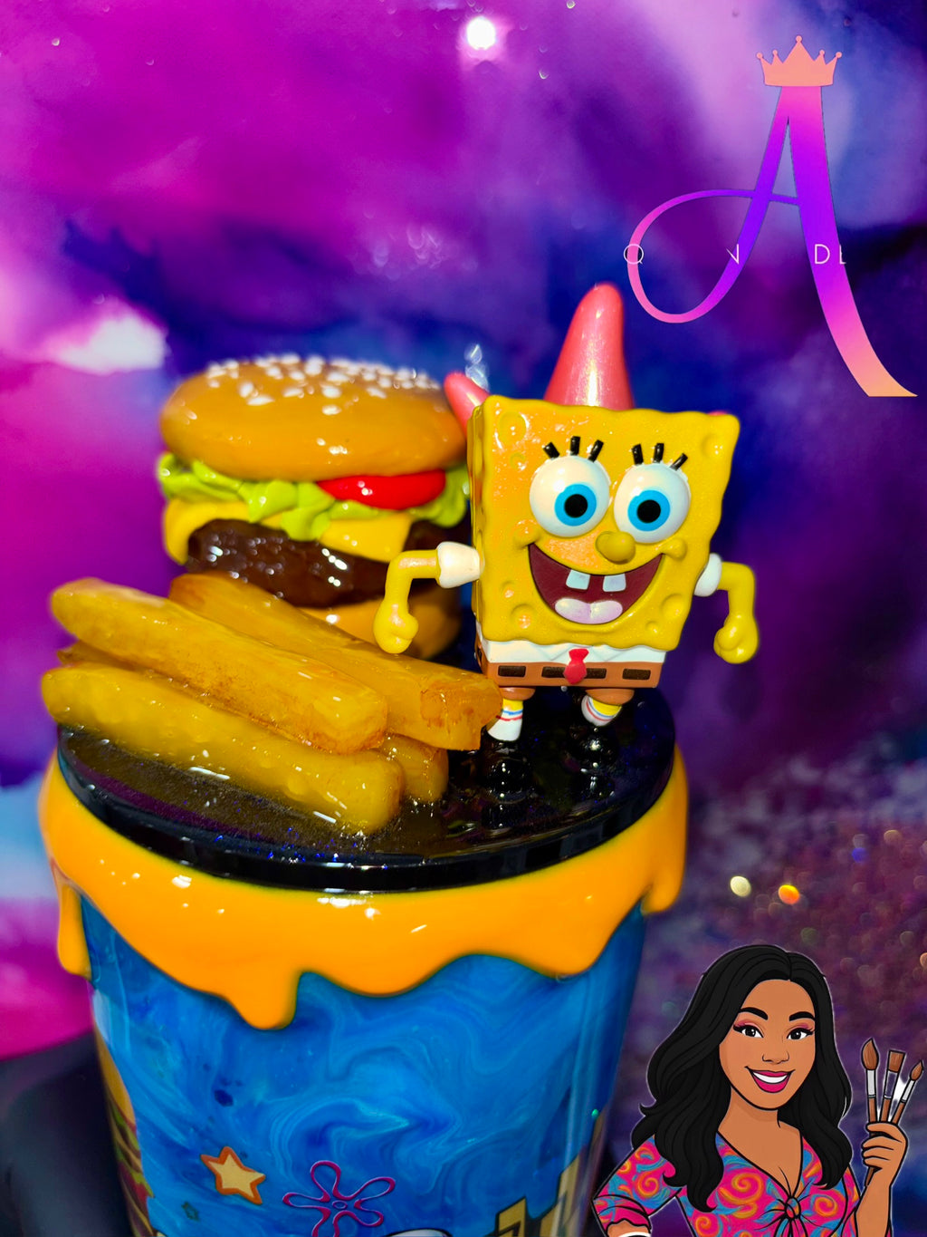 🍔✨🏝️“Bikini Bottom Burger Bliss” 24Oz. Tumbler (PREMIUM)