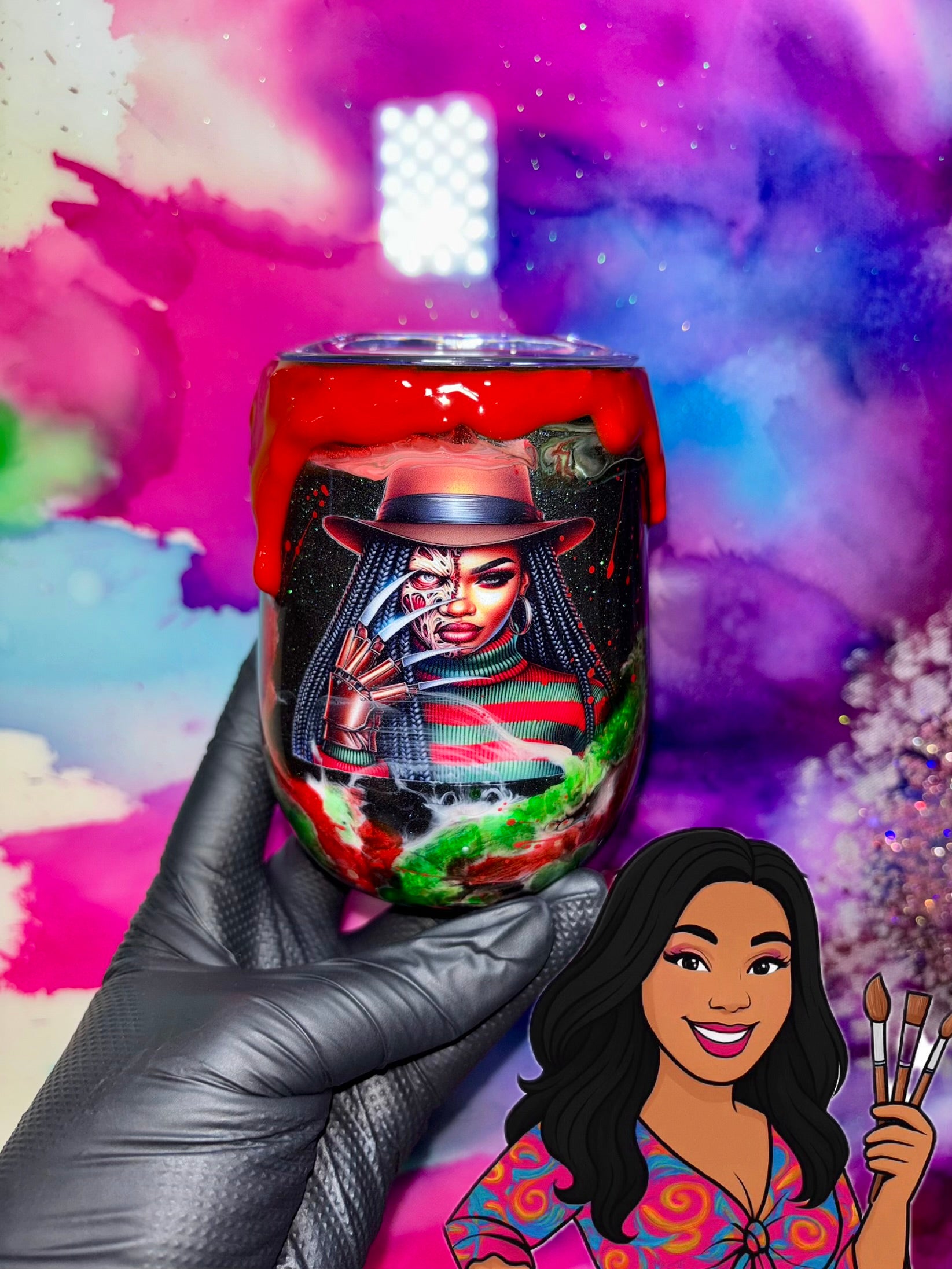 “Nightmare Seduction”❤️🩸12 Oz. Wine Tumbler