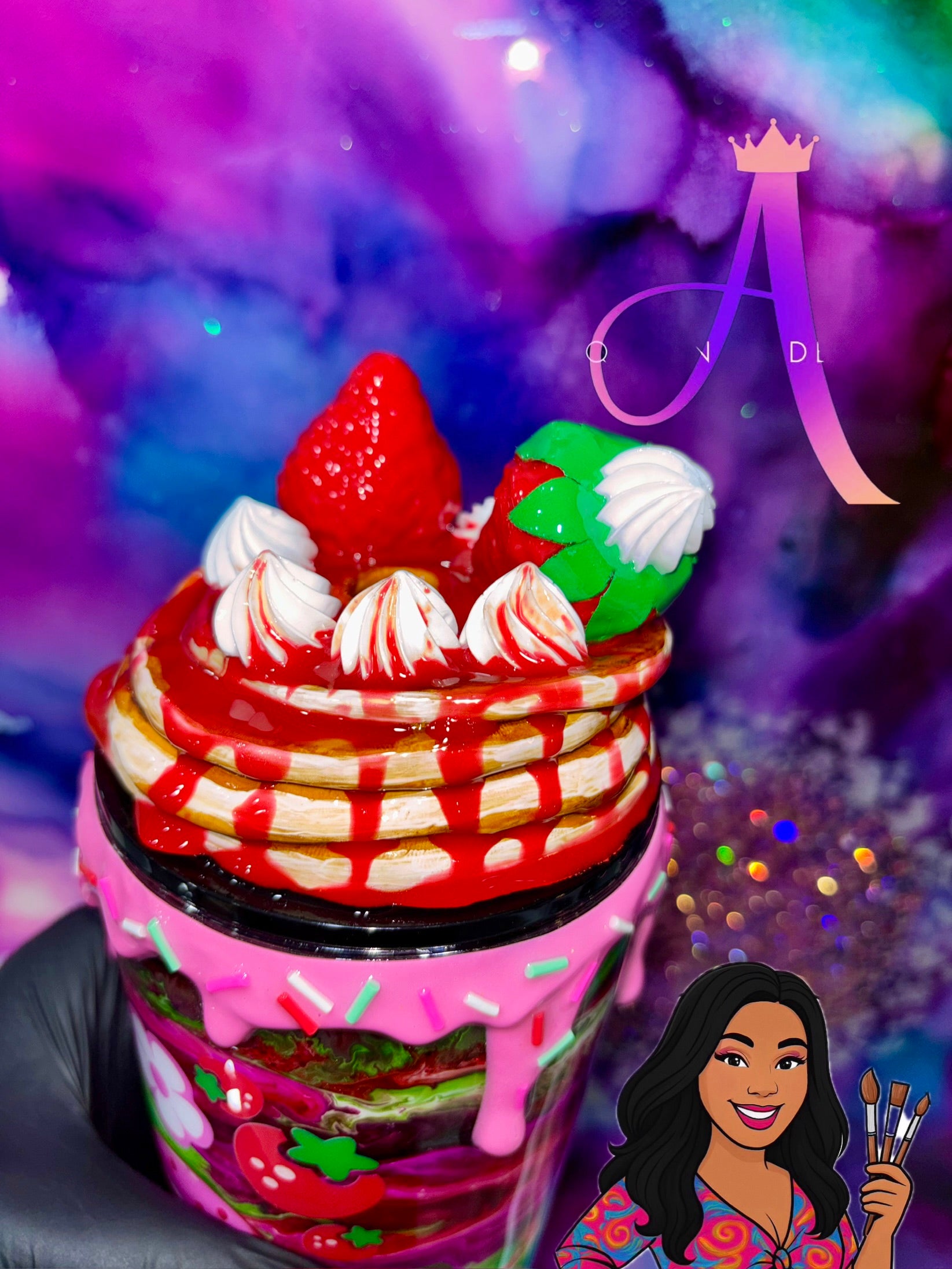 “Sugar Berry Pancake Bliss” 🥞 🍓🍰24 Oz. Tumbler (PREMIUM)