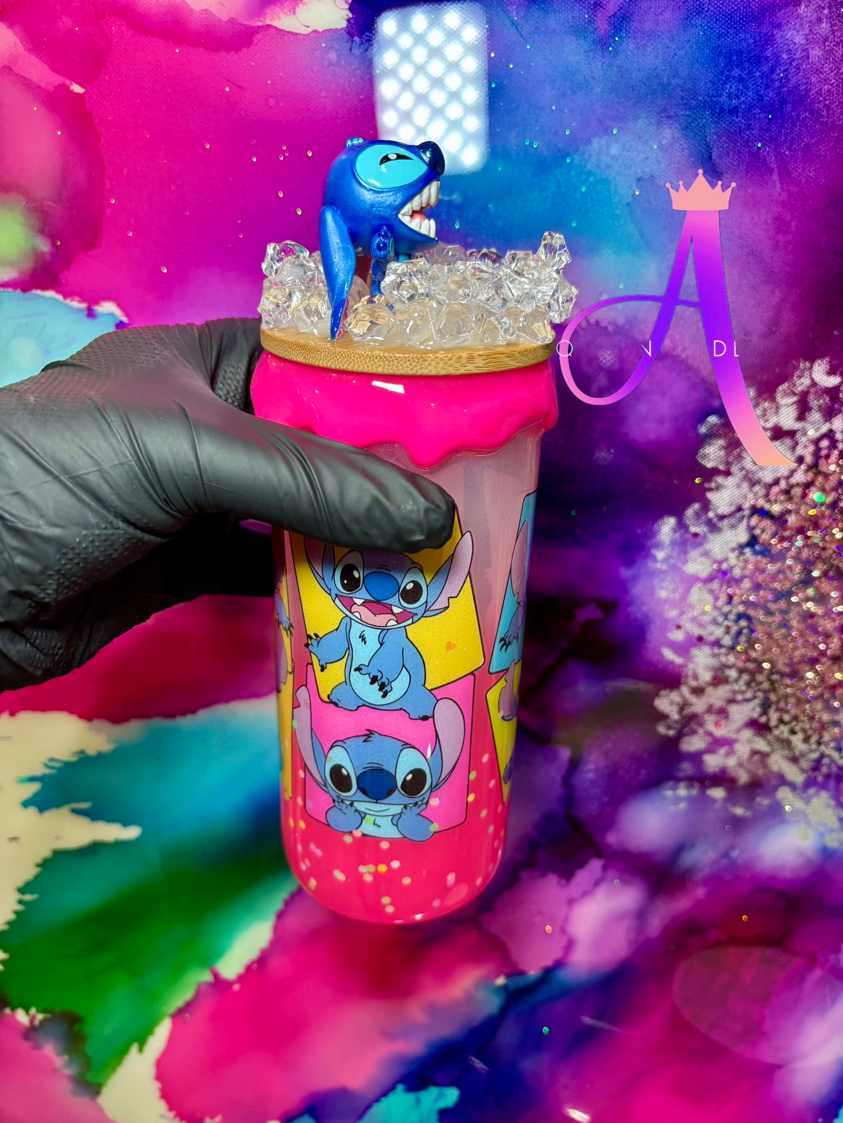 “Sugar Rush Stitch” 20 Oz. Glass Tumbler 🩷🍭🍬