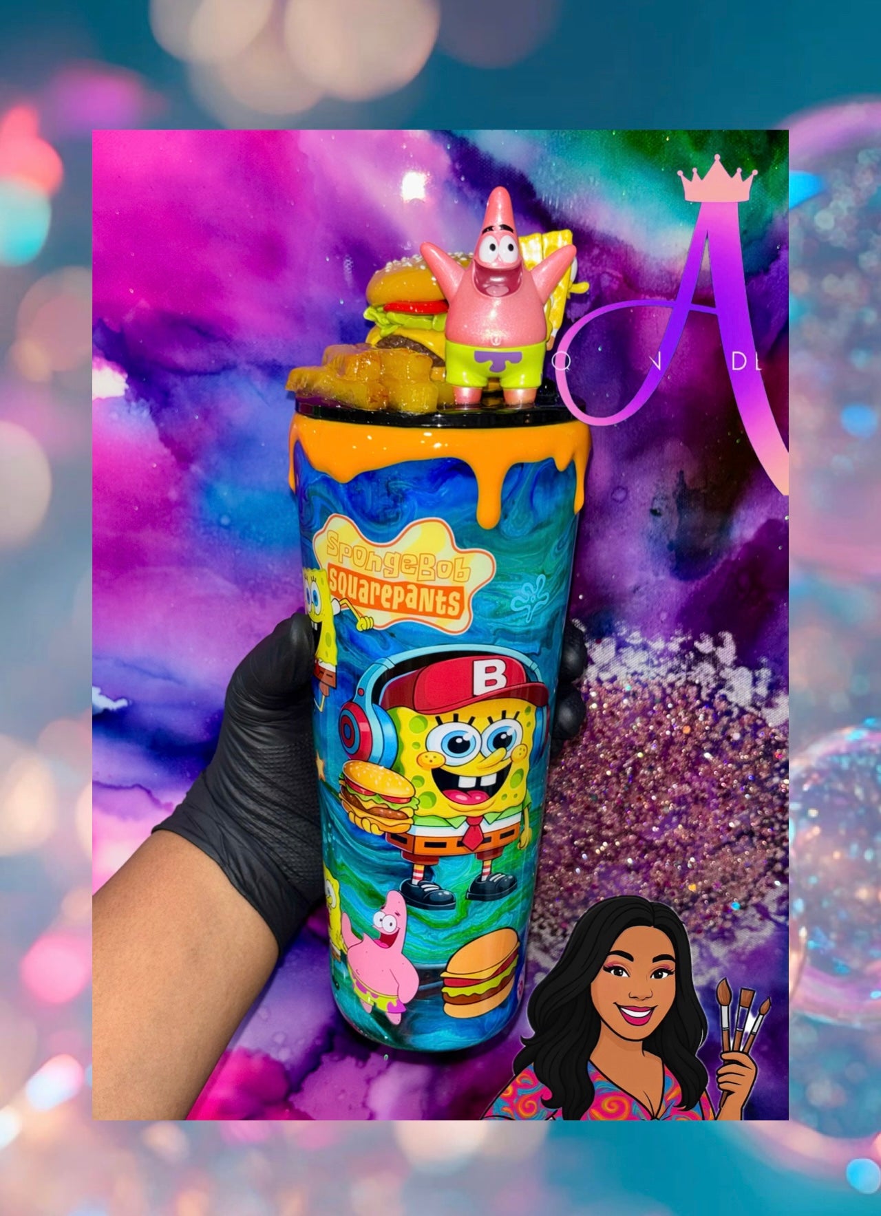 “Underwater Burger Treat”– 24 oz Tumbler✨🍔PREMIUM🍟✨🏝️💙